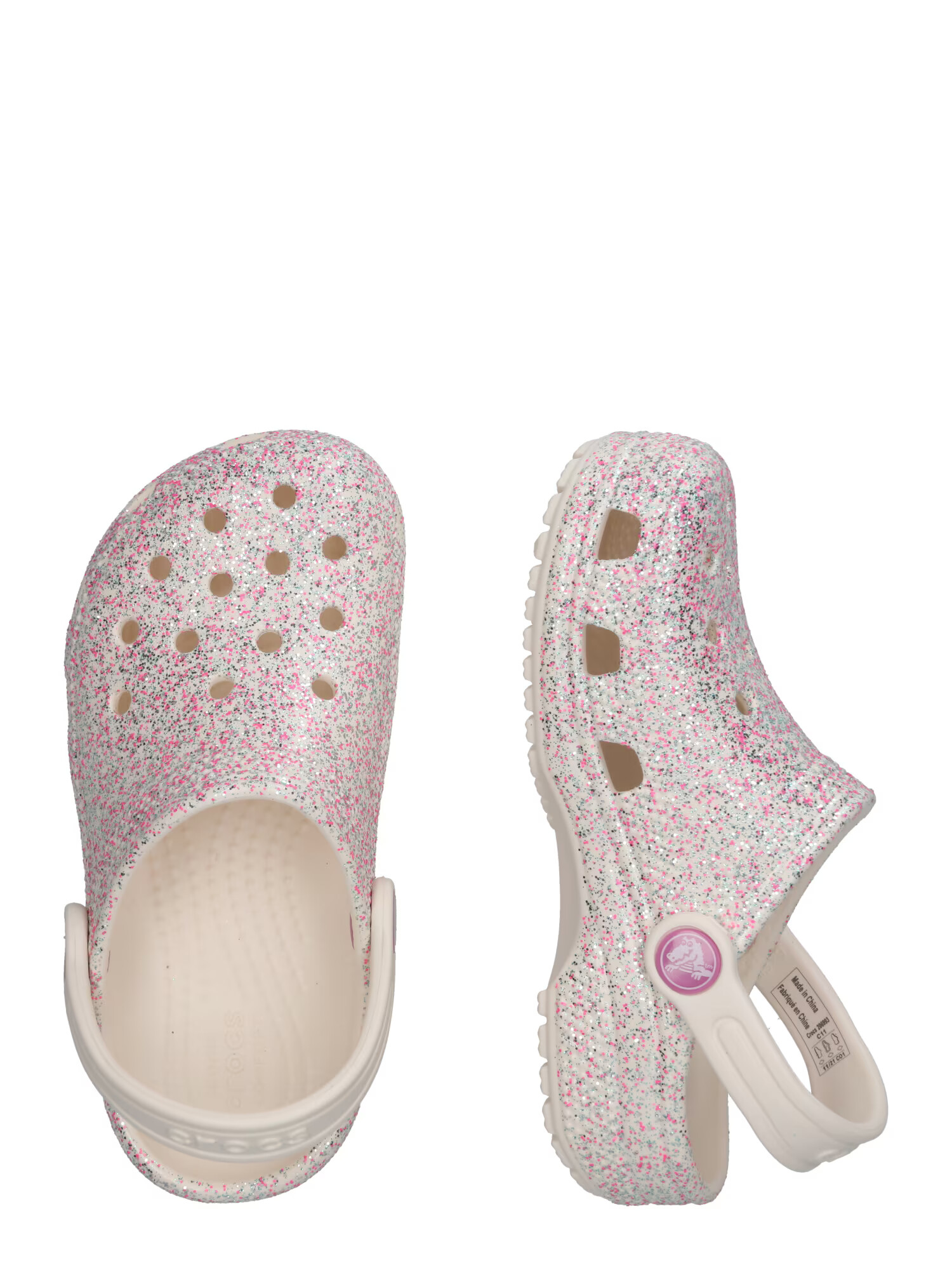 Crocs Sandale crem / fucsia / argintiu - Pled.ro