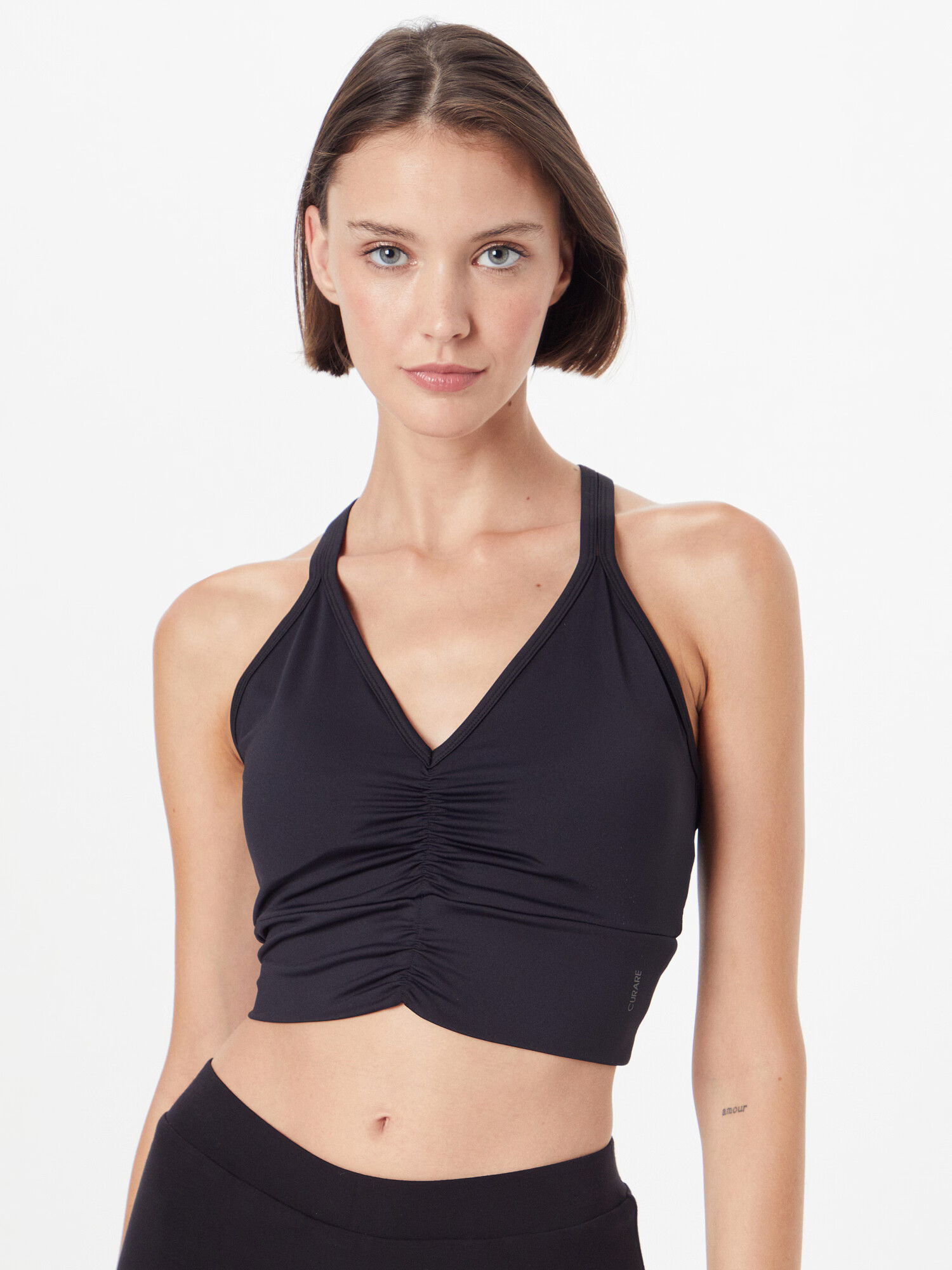 CURARE Yogawear Sutien sport 'Breath' negru - Pled.ro