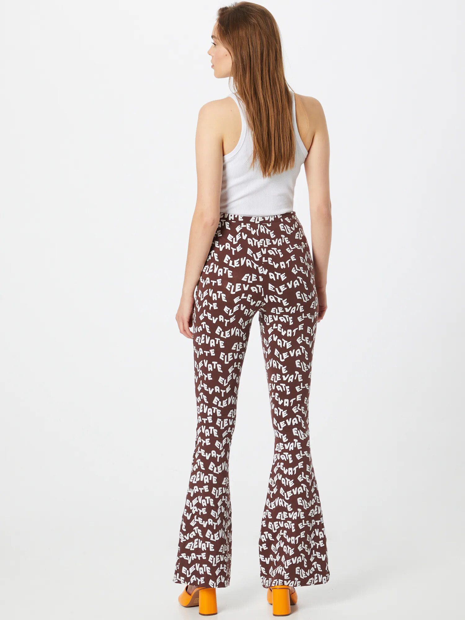 Daisy Street Pantaloni 'BECKY' ciocolatiu / alb - Pled.ro