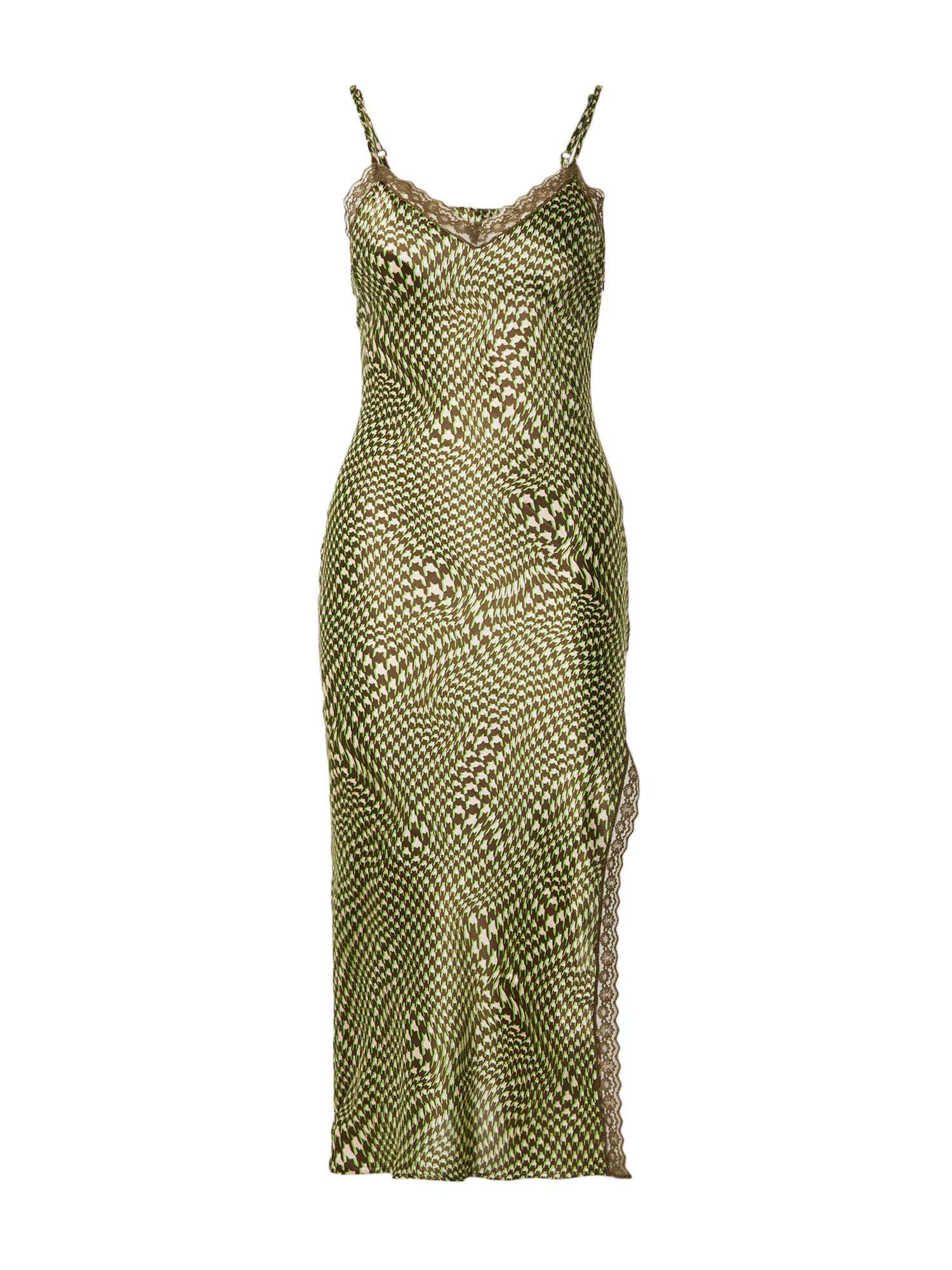 Daisy Street Rochie de cocktail kaki / verde kiwi / alb lână - Pled.ro