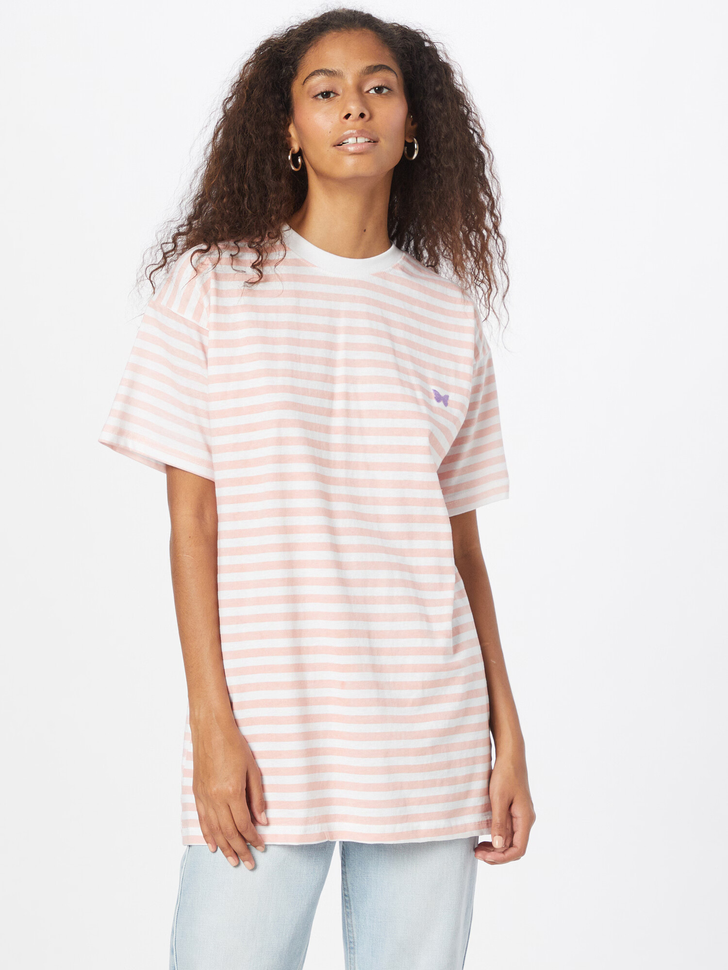 Daisy Street Tricou roz deschis / alb - Pled.ro