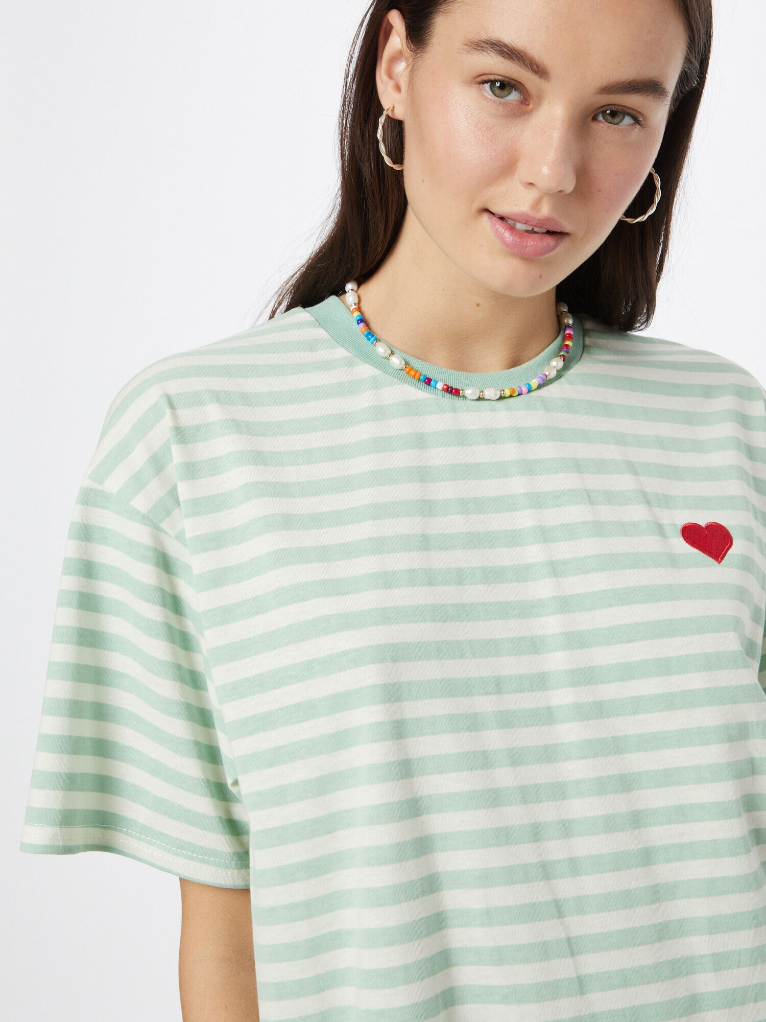 Daisy Street Tricou verde deschis / roșu / alb - Pled.ro