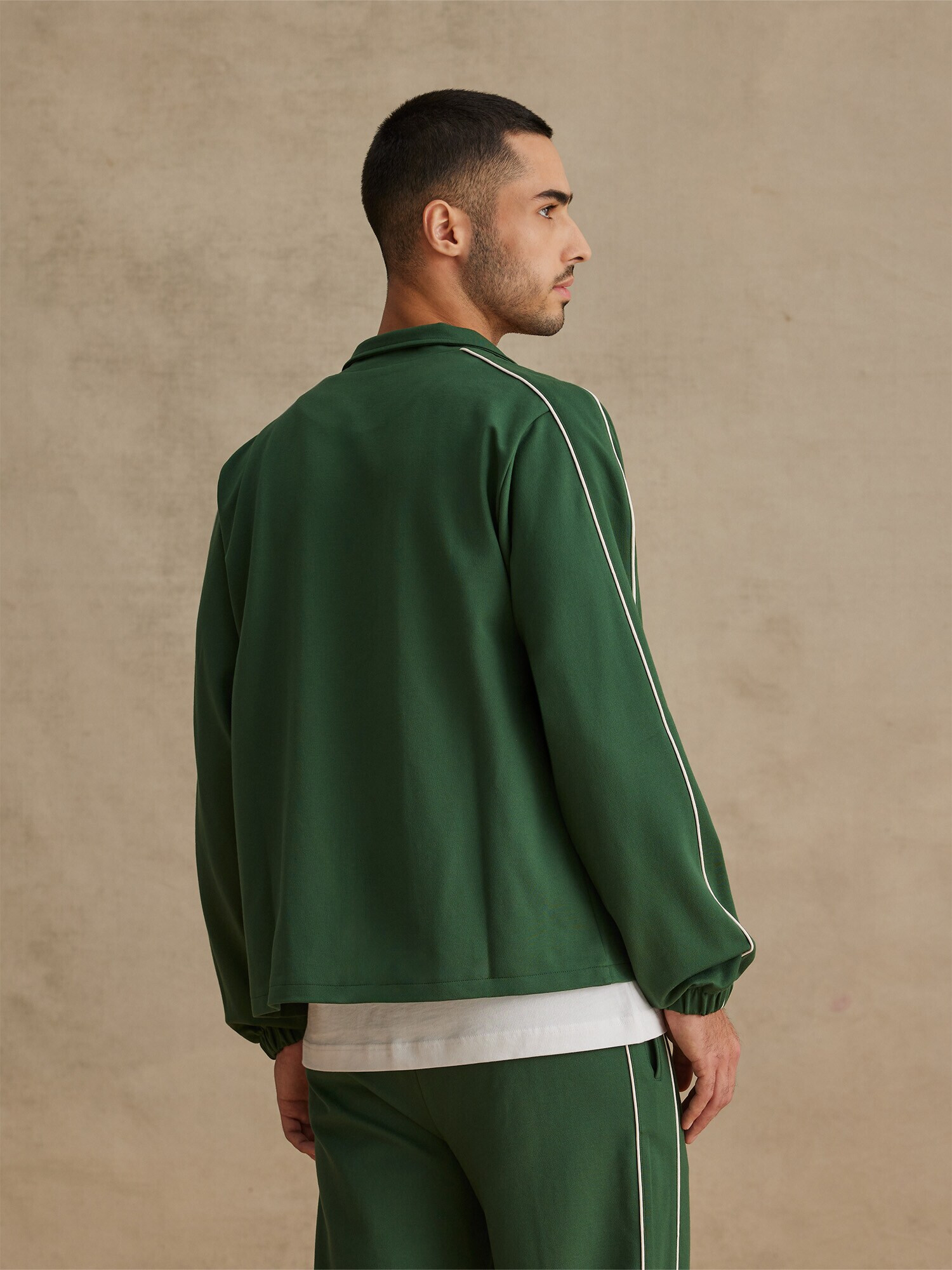 DAN FOX APPAREL Hanorac 'Melvin' verde închis / alb - Pled.ro