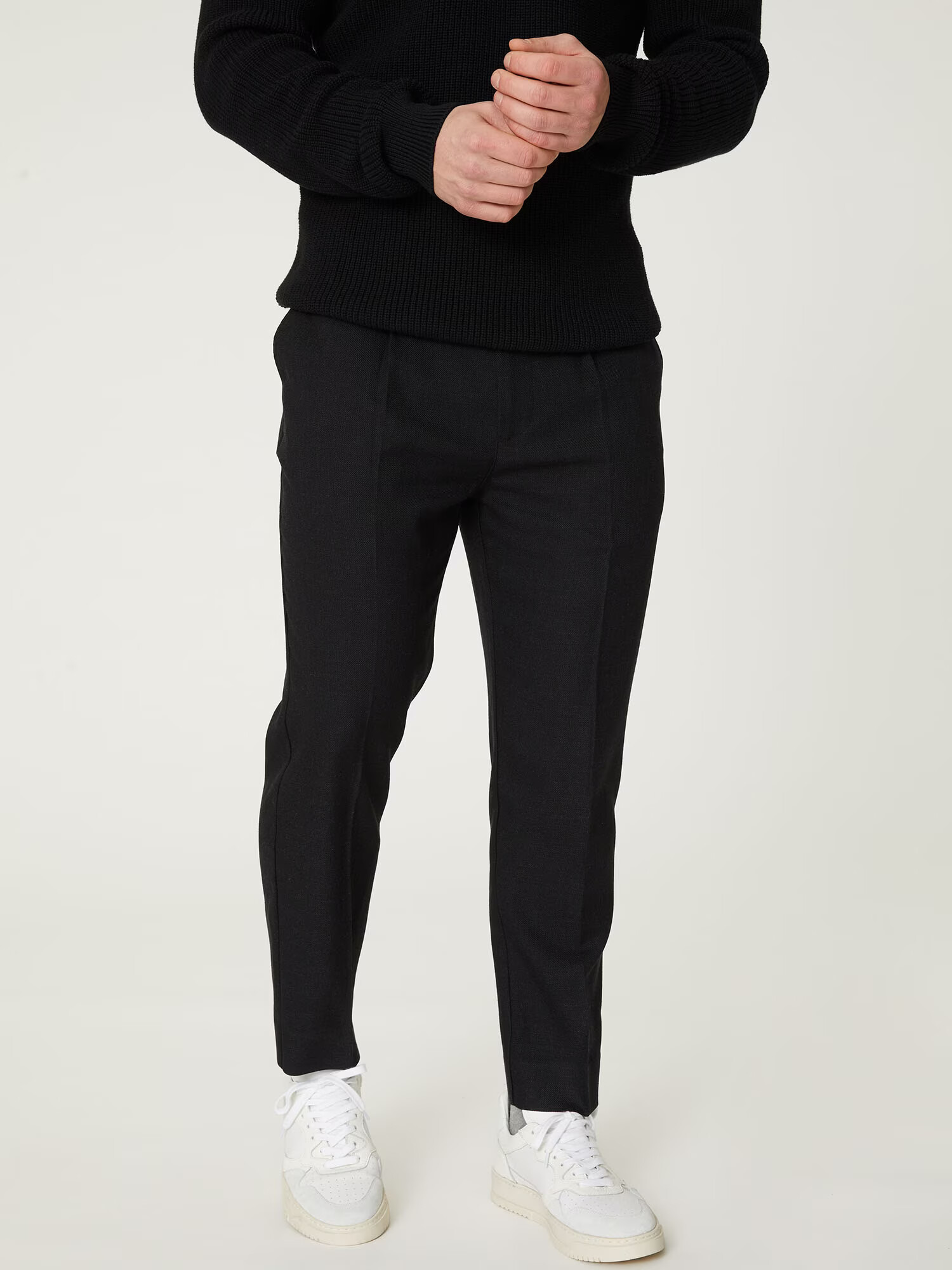 DAN FOX APPAREL Pantaloni cu dungă 'Ediz' negru - Pled.ro