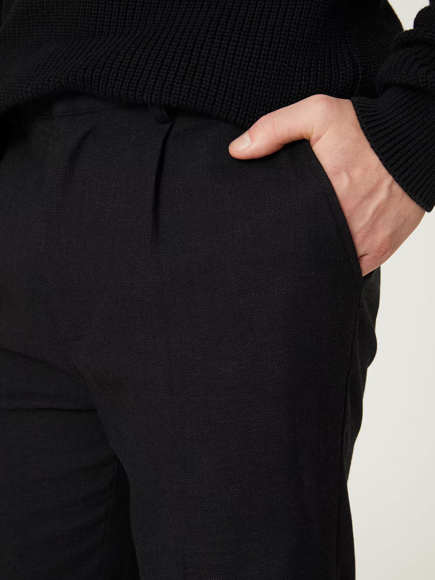 DAN FOX APPAREL Pantaloni cu dungă 'Ediz' negru - Pled.ro