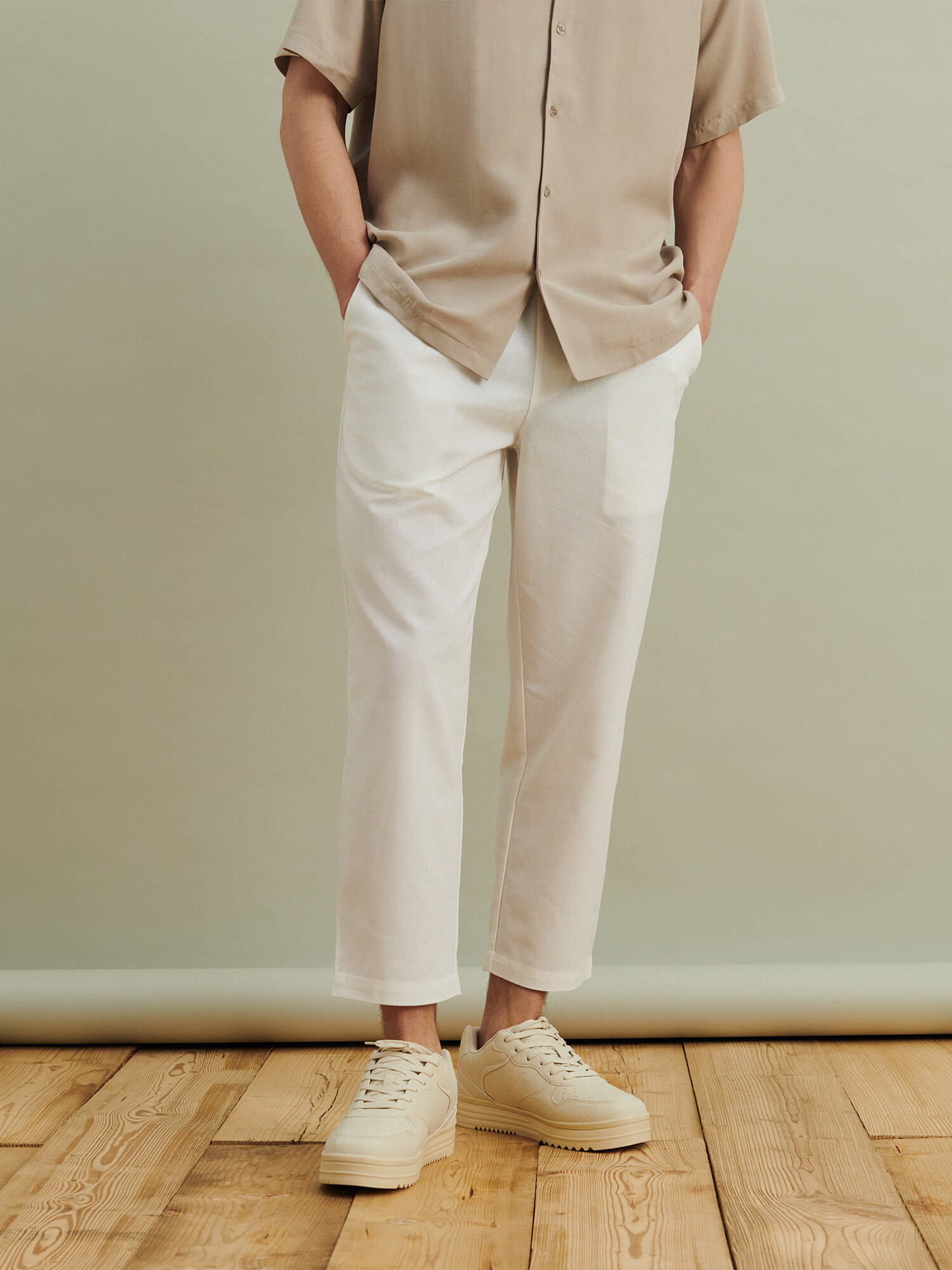 DAN FOX APPAREL Pantaloni 'Laurin' alb - Pled.ro