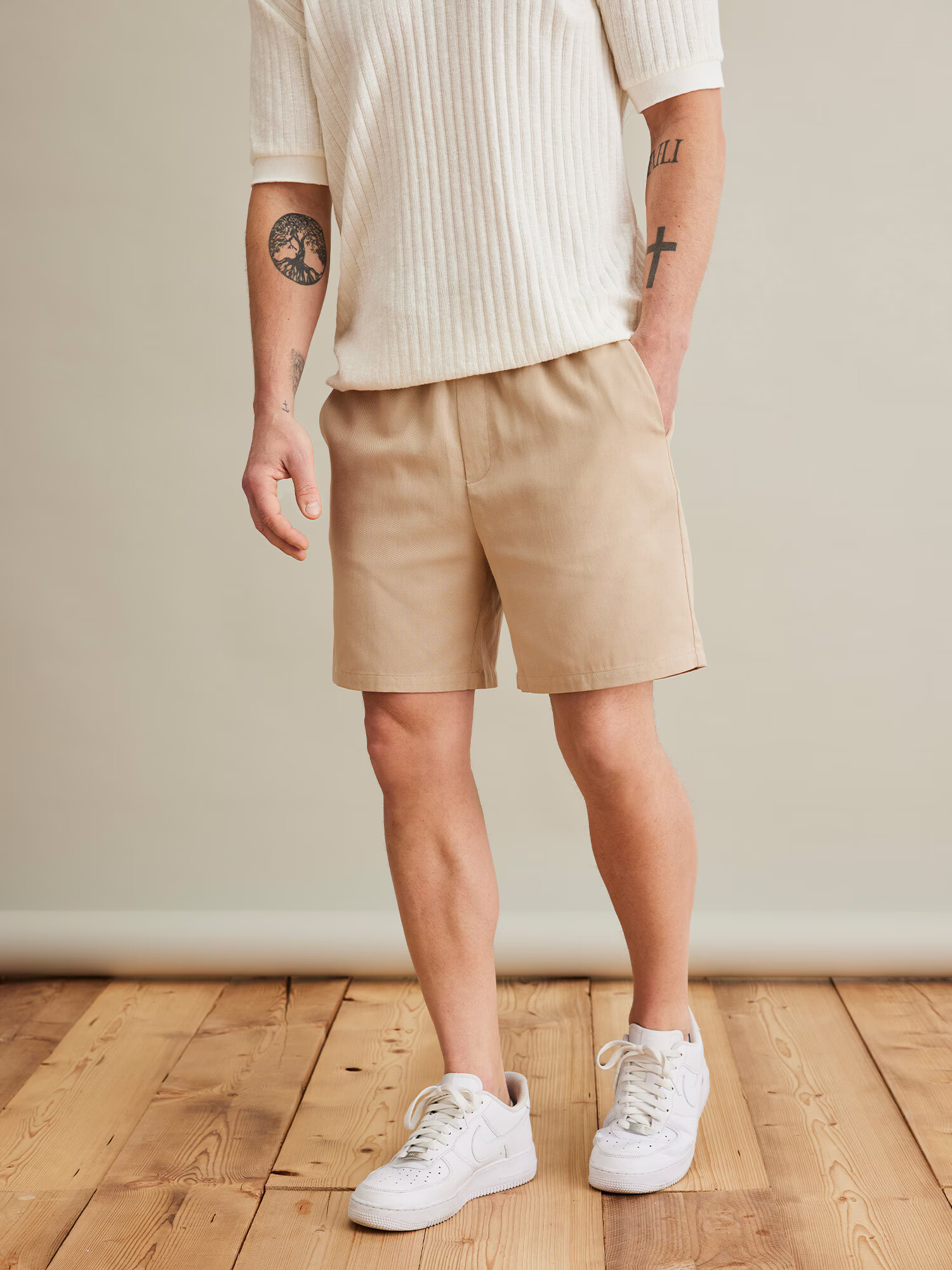 DAN FOX APPAREL Pantaloni 'Mustafa' bej deschis - Pled.ro