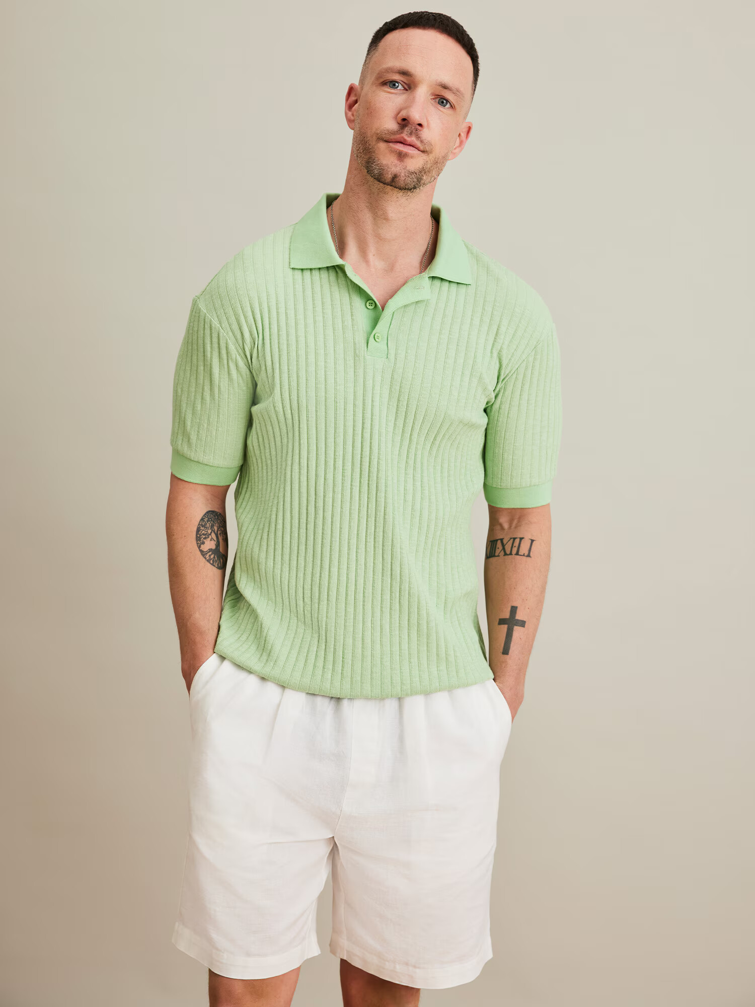 DAN FOX APPAREL Tricou 'Enrico' verde deschis - Pled.ro