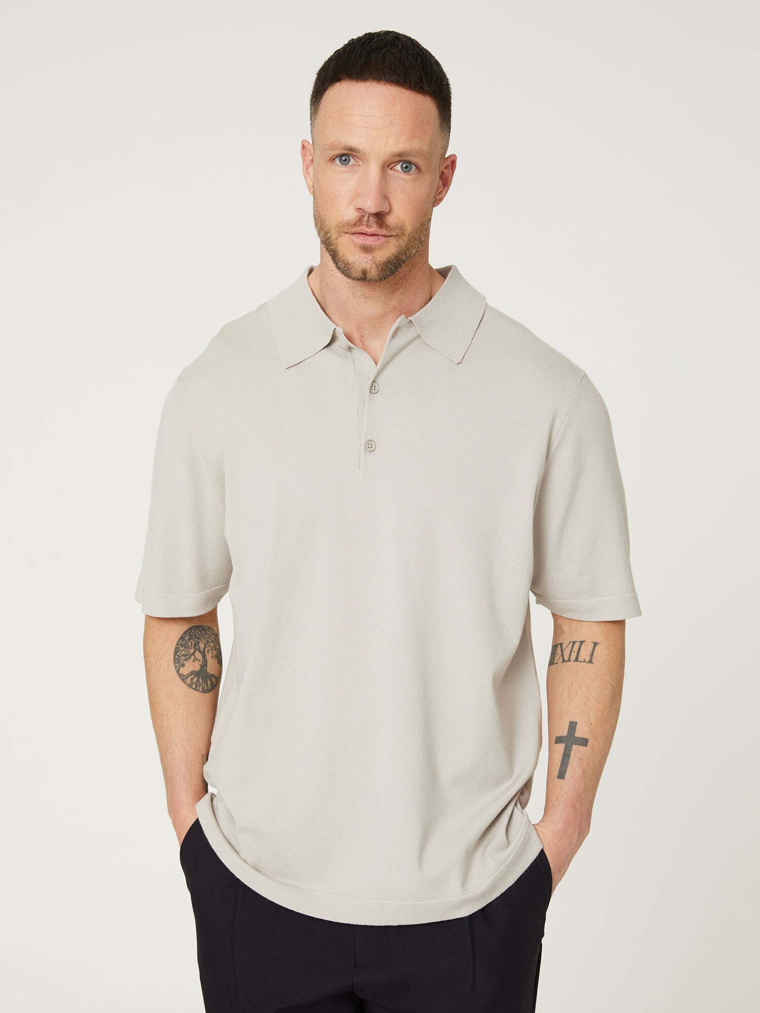 DAN FOX APPAREL Tricou 'Caspar' gri deschis - Pled.ro