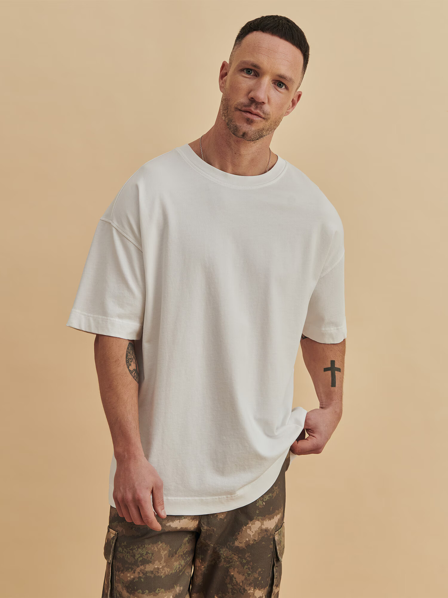 DAN FOX APPAREL Tricou 'Erik' alb - Pled.ro