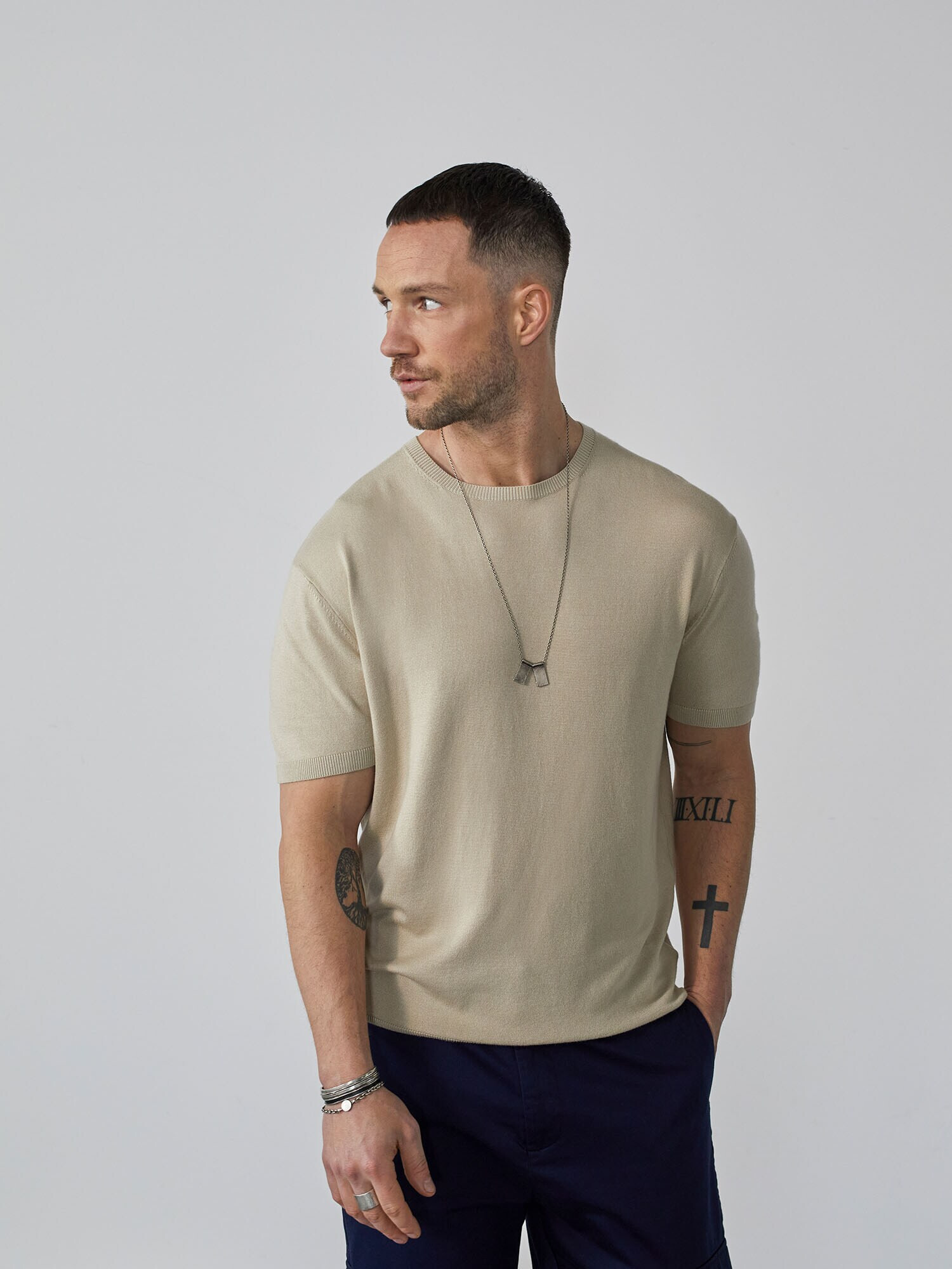 DAN FOX APPAREL Tricou 'Jerome' bej - Pled.ro