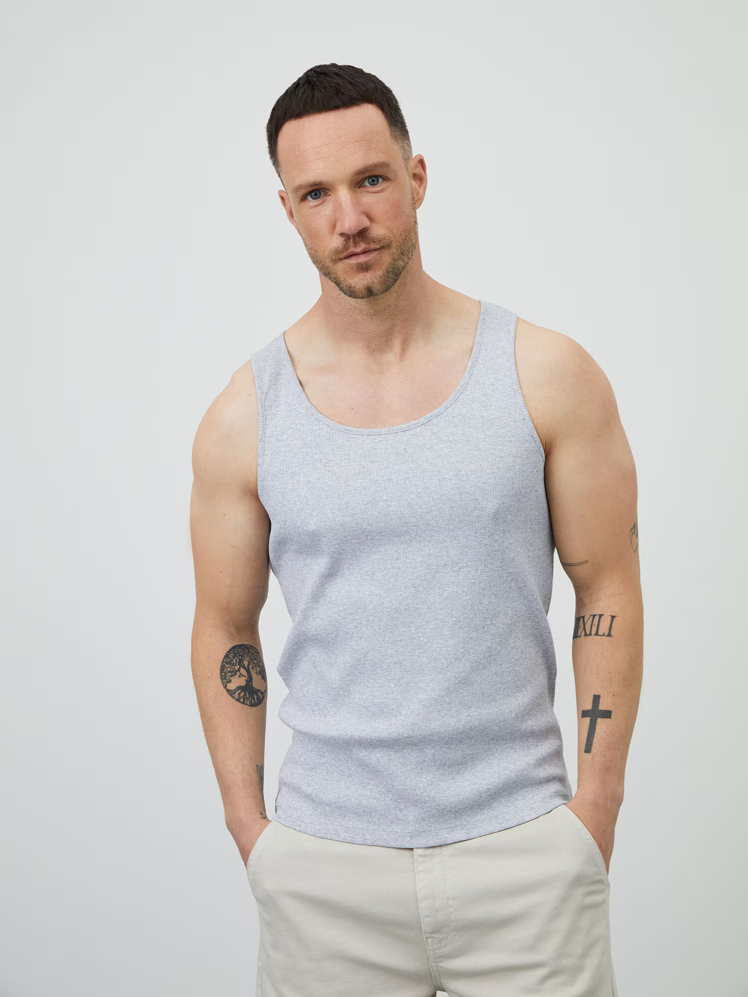 DAN FOX APPAREL Tricou 'Nick' gri amestecat - Pled.ro