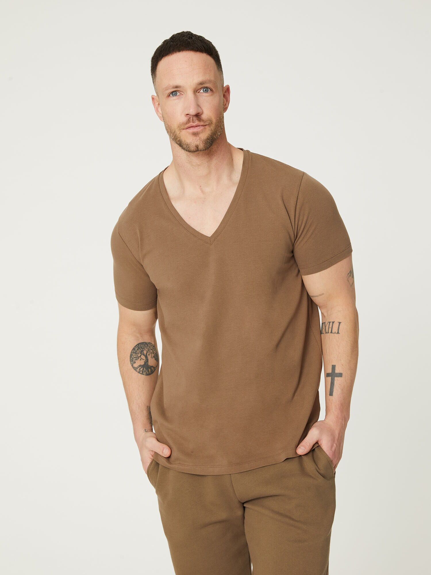 DAN FOX APPAREL Tricou 'Samuel' maro deschis - Pled.ro