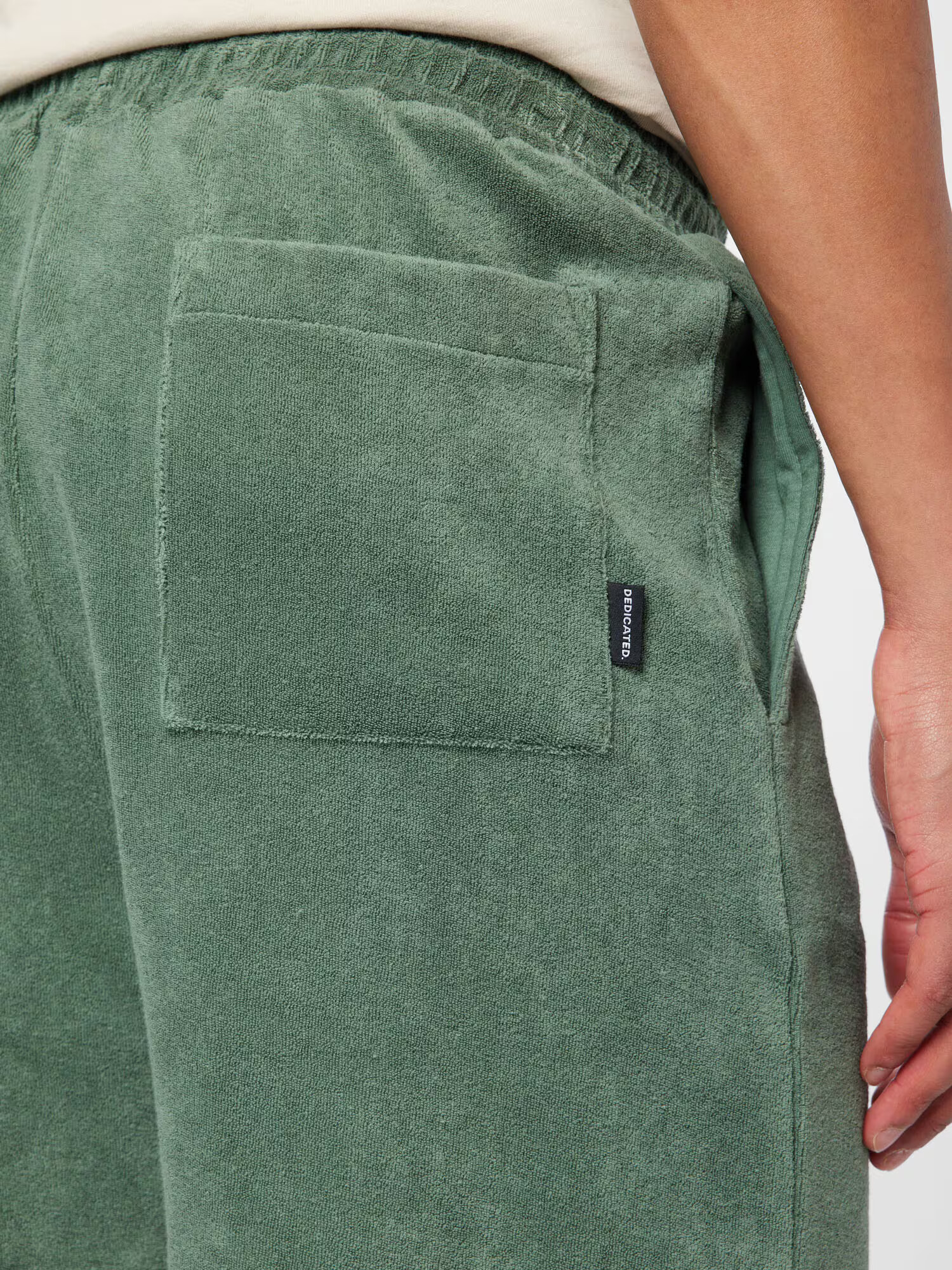 DEDICATED. Pantaloni 'Essingen' verde kiwi / negru / alb - Pled.ro