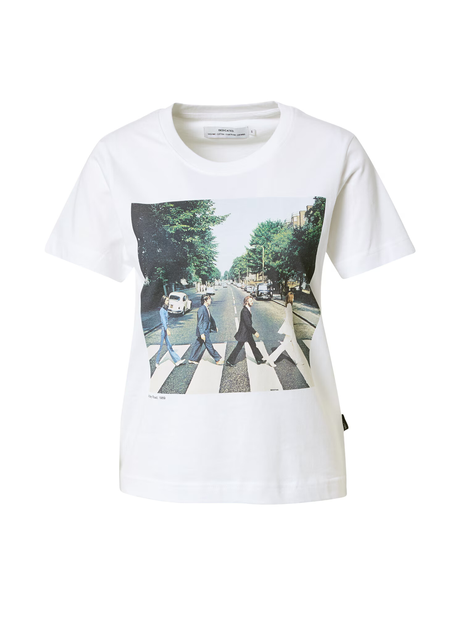 DEDICATED. Tricou 'Mysen Abbey Road' crem / azur / verde iarbă / negru / alb - Pled.ro