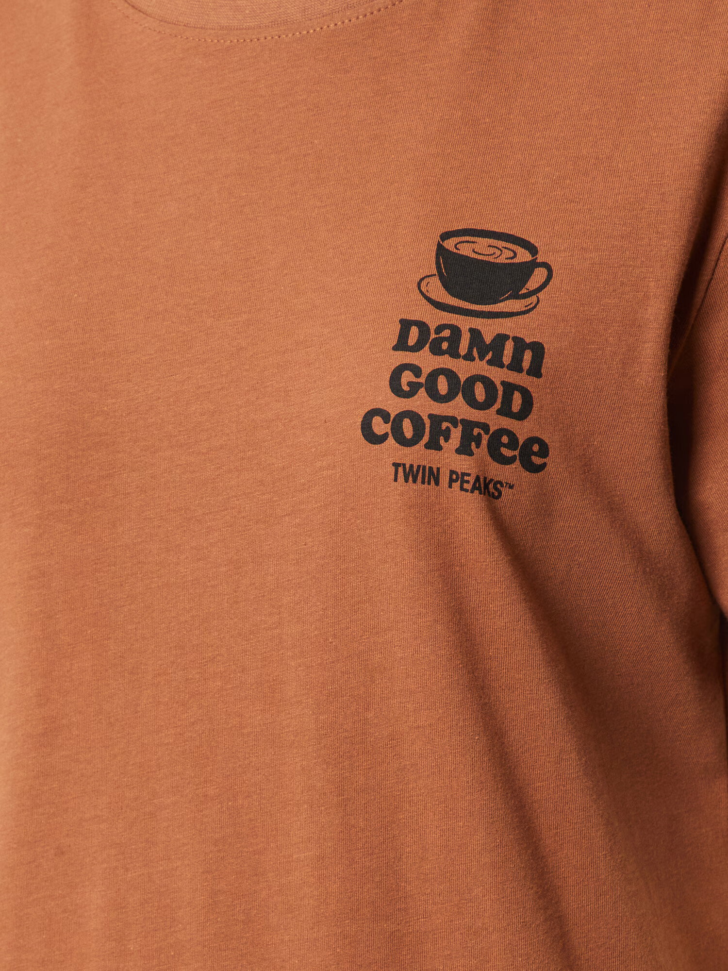 DEDICATED. Tricou 'Stockholm Good Coffee' maro coniac / negru - Pled.ro