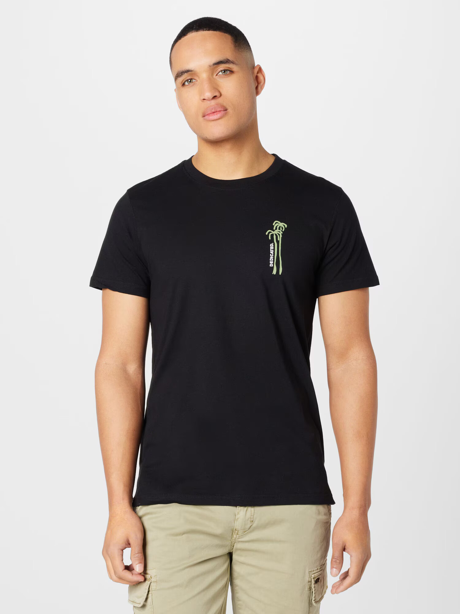 DEDICATED. Tricou 'Stockholm Palm' verde / negru - Pled.ro