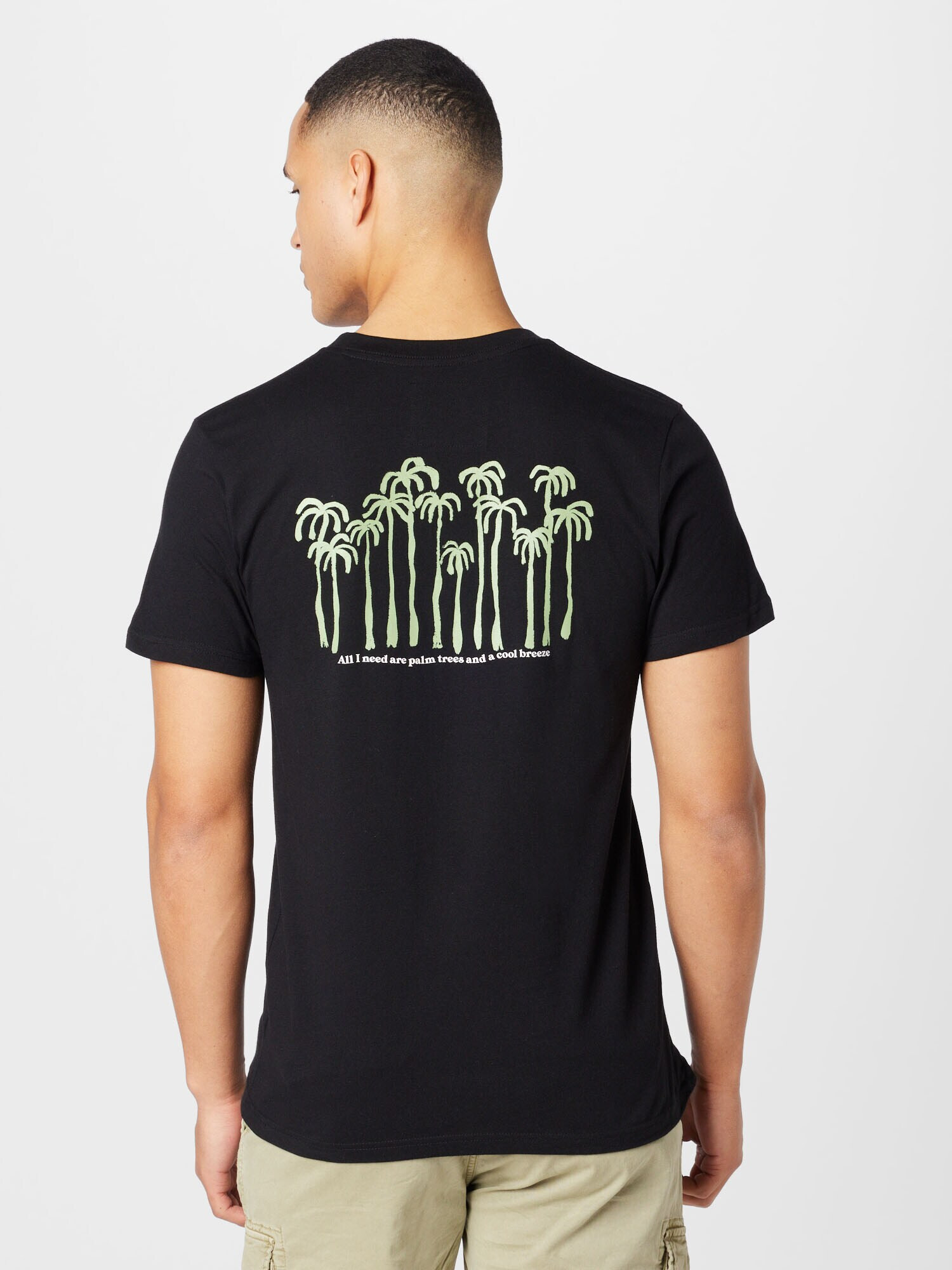 DEDICATED. Tricou 'Stockholm Palm' verde / negru - Pled.ro