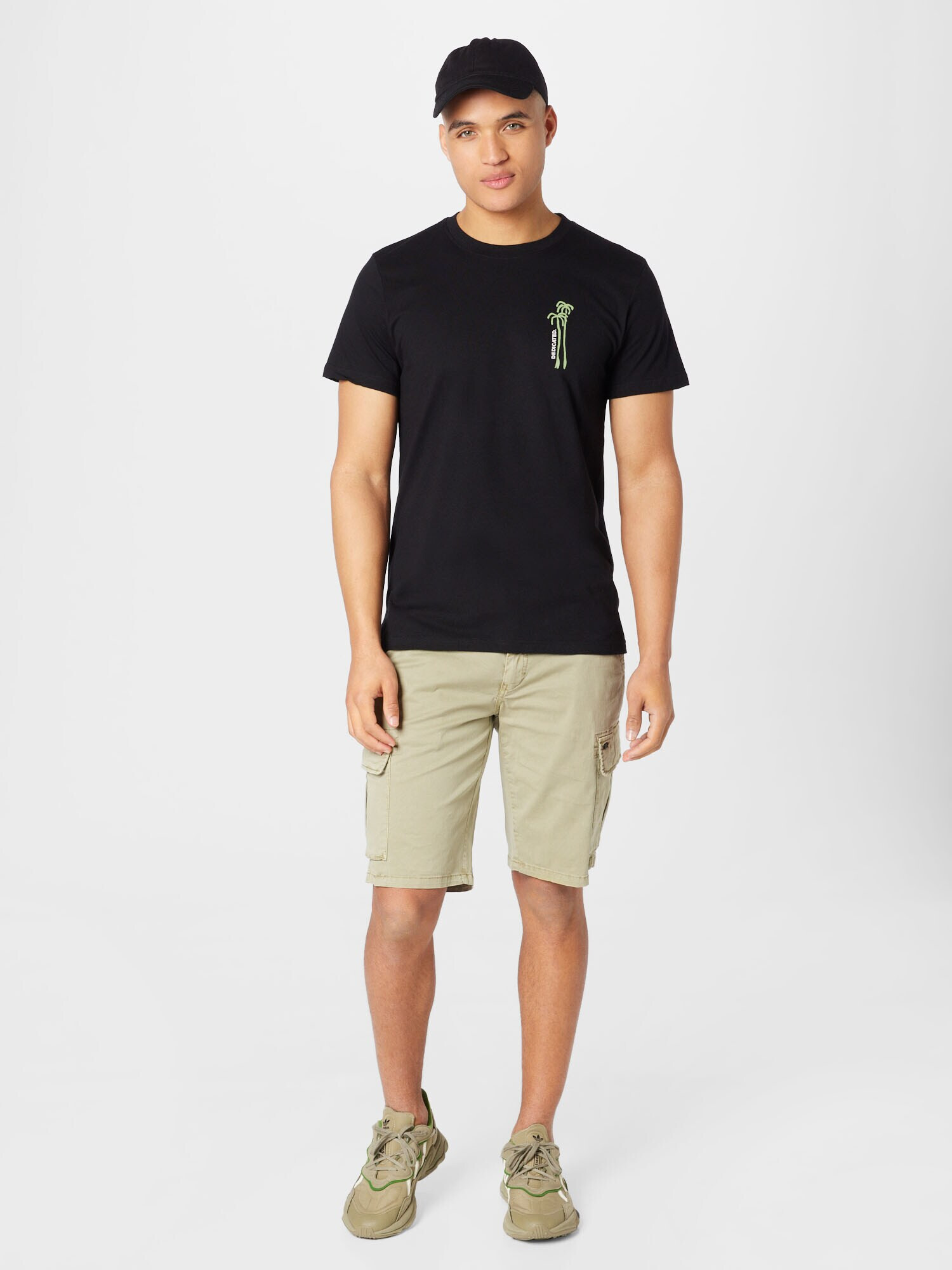 DEDICATED. Tricou 'Stockholm Palm' verde / negru - Pled.ro