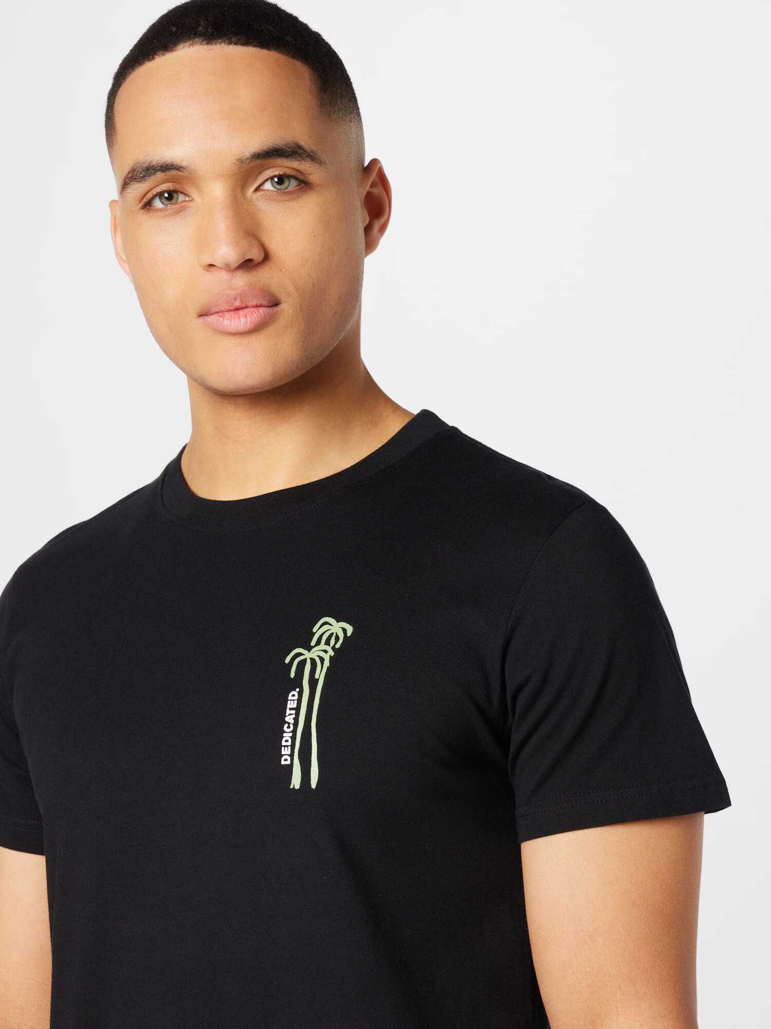 DEDICATED. Tricou 'Stockholm Palm' verde / negru - Pled.ro