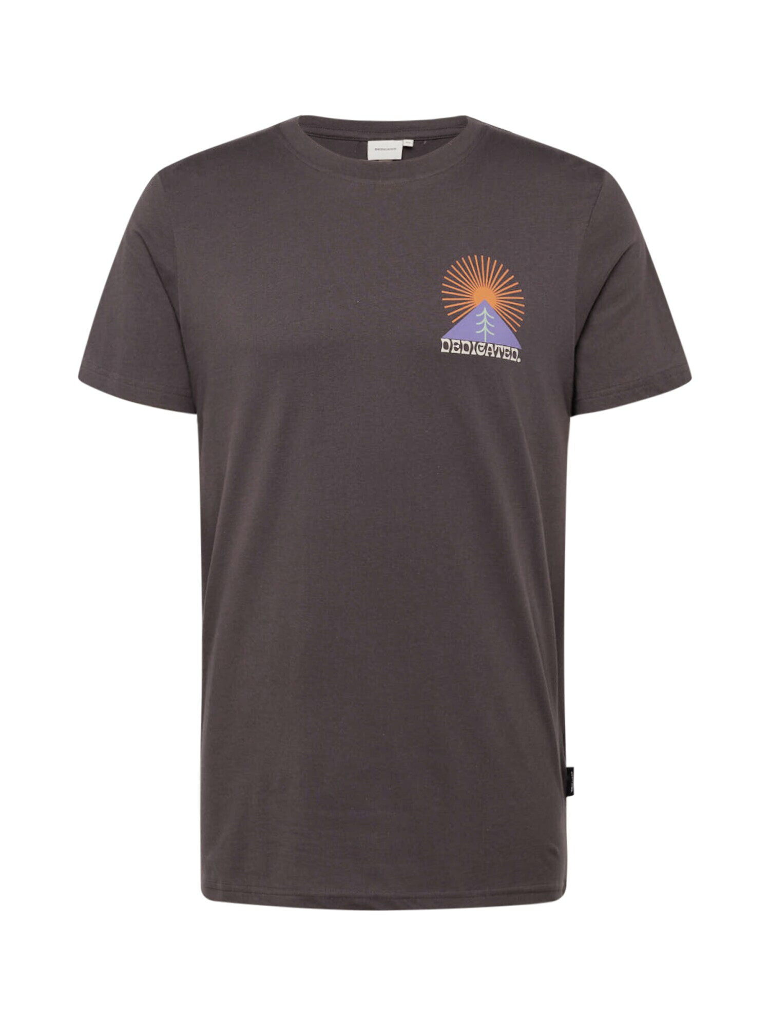 DEDICATED. Tricou 'Stockholm Sunrise' galben pastel / gri taupe / lila / portocaliu - Pled.ro