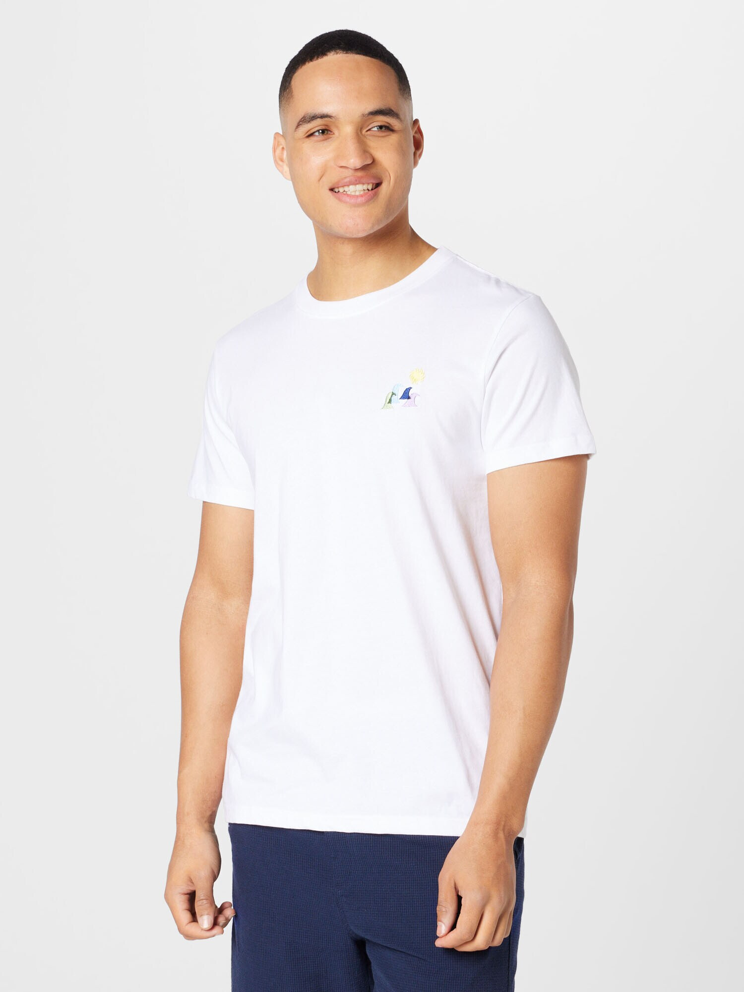 DEDICATED. Tricou 'Stockholm Wave Sun' alb - Pled.ro