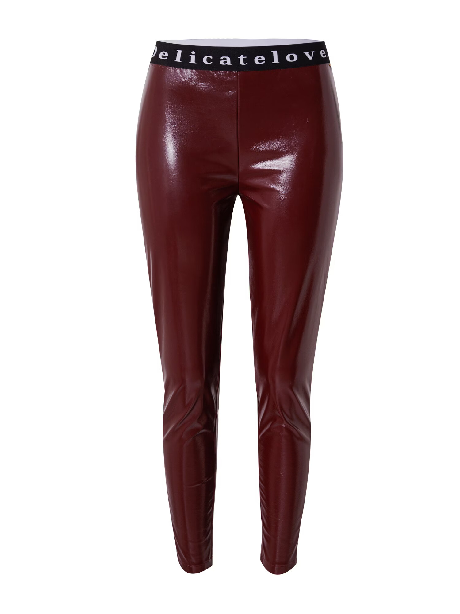 DELICATELOVE Leggings 'NELLI' roșu bordeaux / negru / alb murdar - Pled.ro