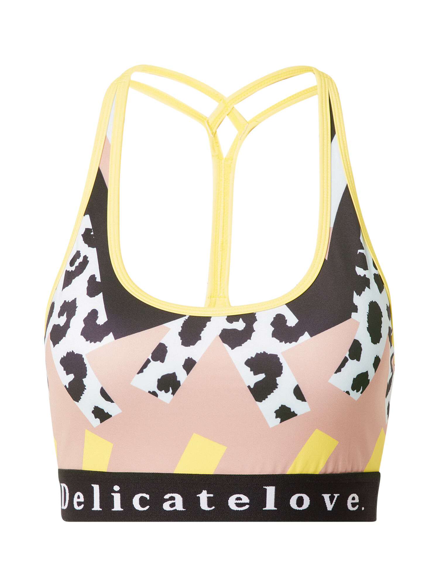 DELICATELOVE Sport top 'SHIVA' bej / galben / negru / alb - Pled.ro