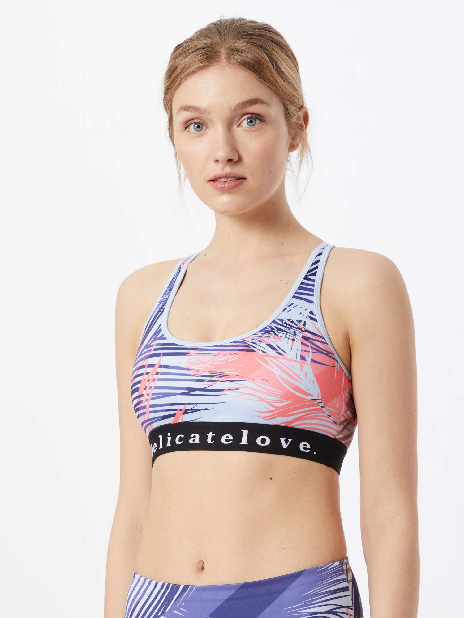 DELICATELOVE Sutien sport albastru închis / roz / alb - Pled.ro