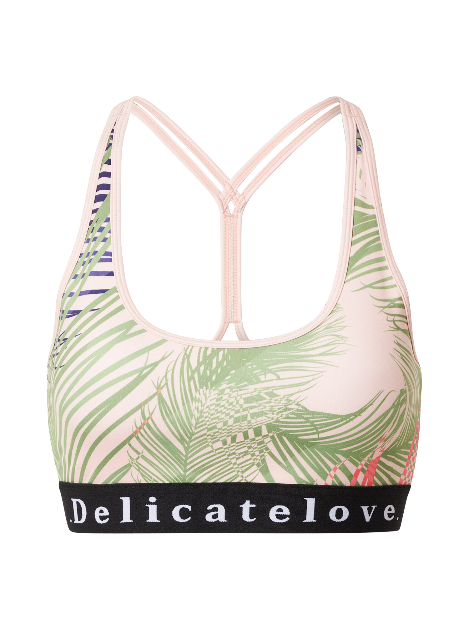 DELICATELOVE Sutien sport 'Shiva Feder' albastru / verde / roz - Pled.ro