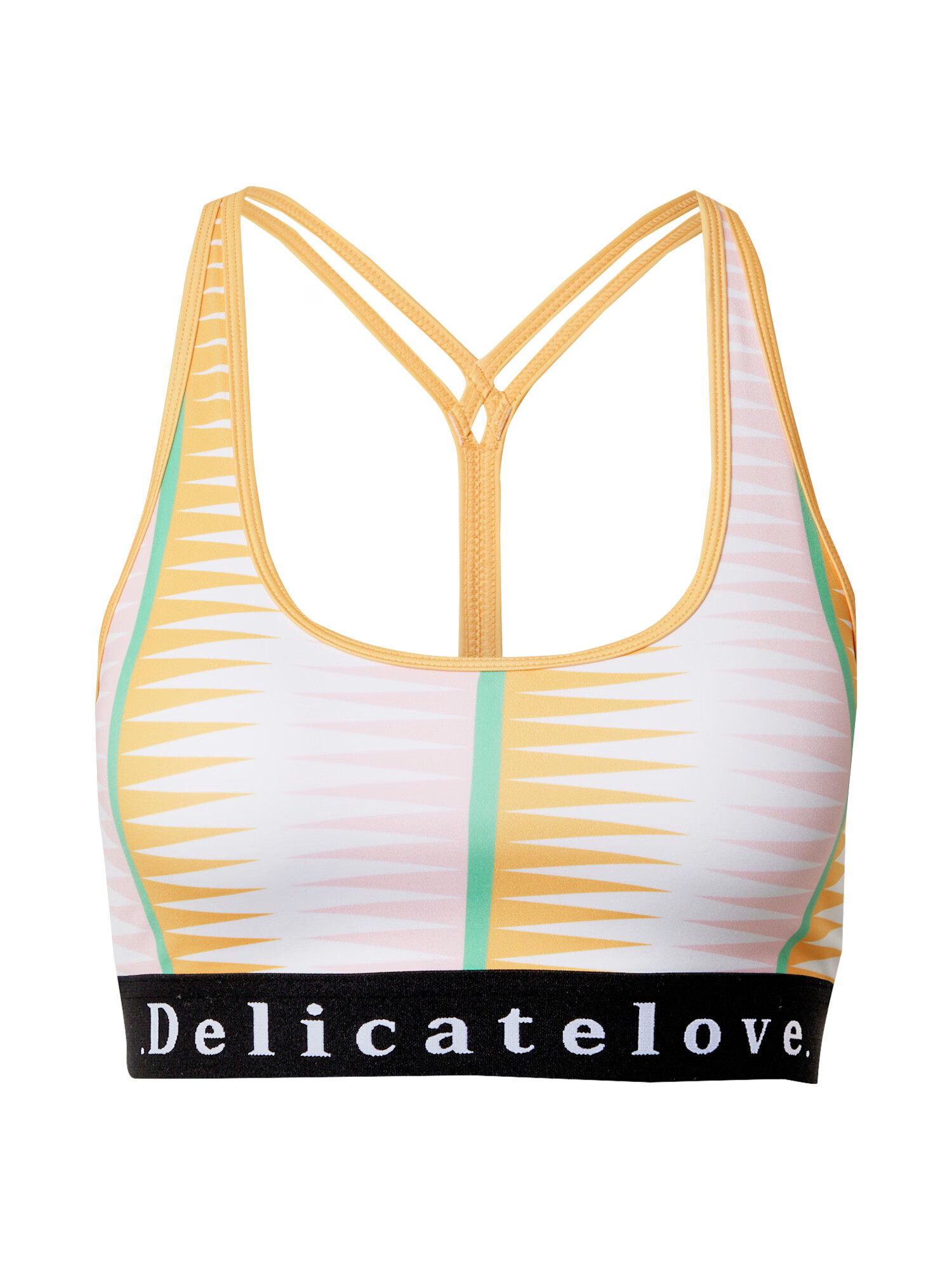 DELICATELOVE Sutien sport 'Shiva Ikat' galben / roz / negru / alb - Pled.ro