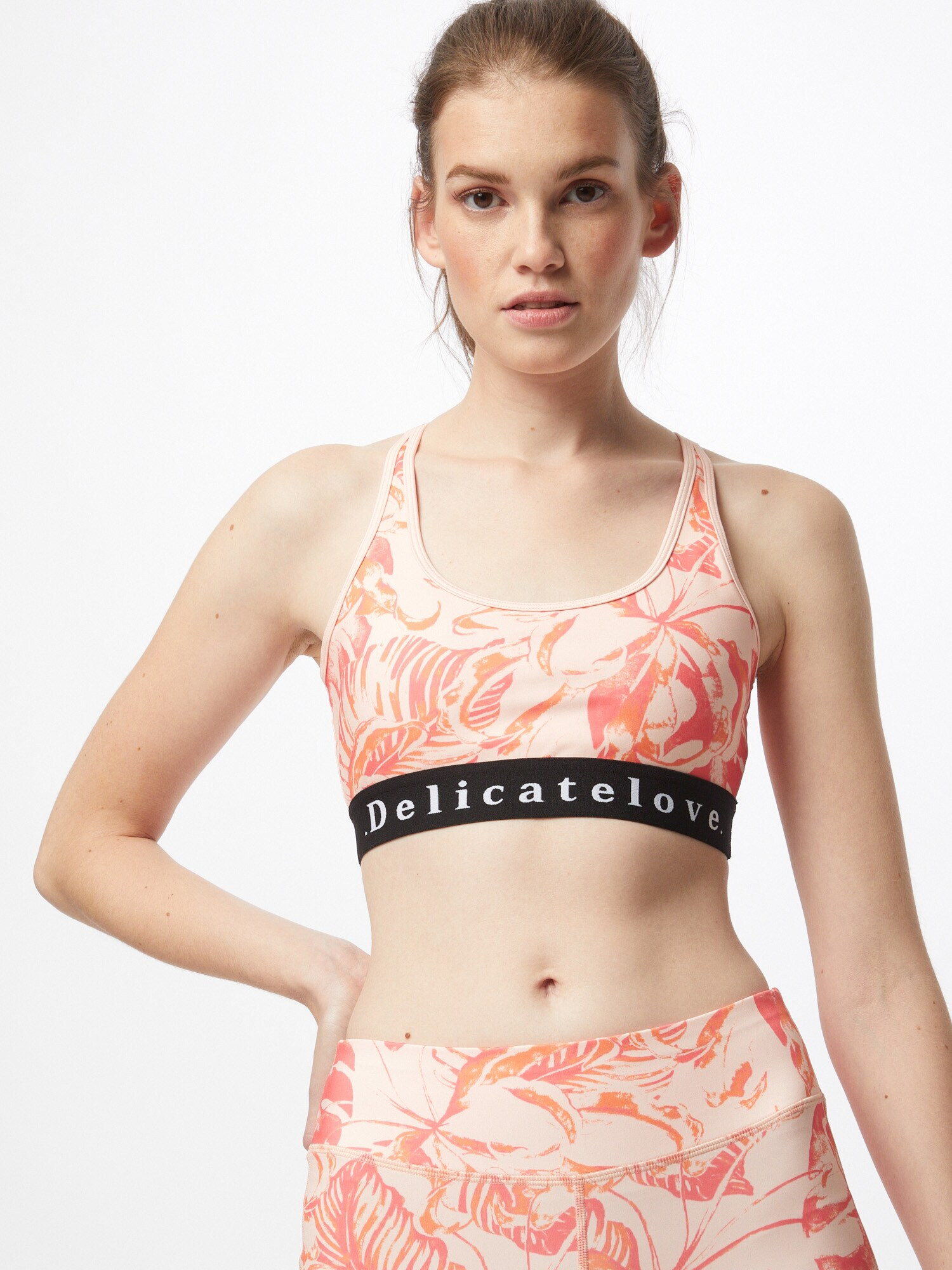 DELICATELOVE Sutien sport 'Shiva' portocaliu / roz / roz / negru - Pled.ro