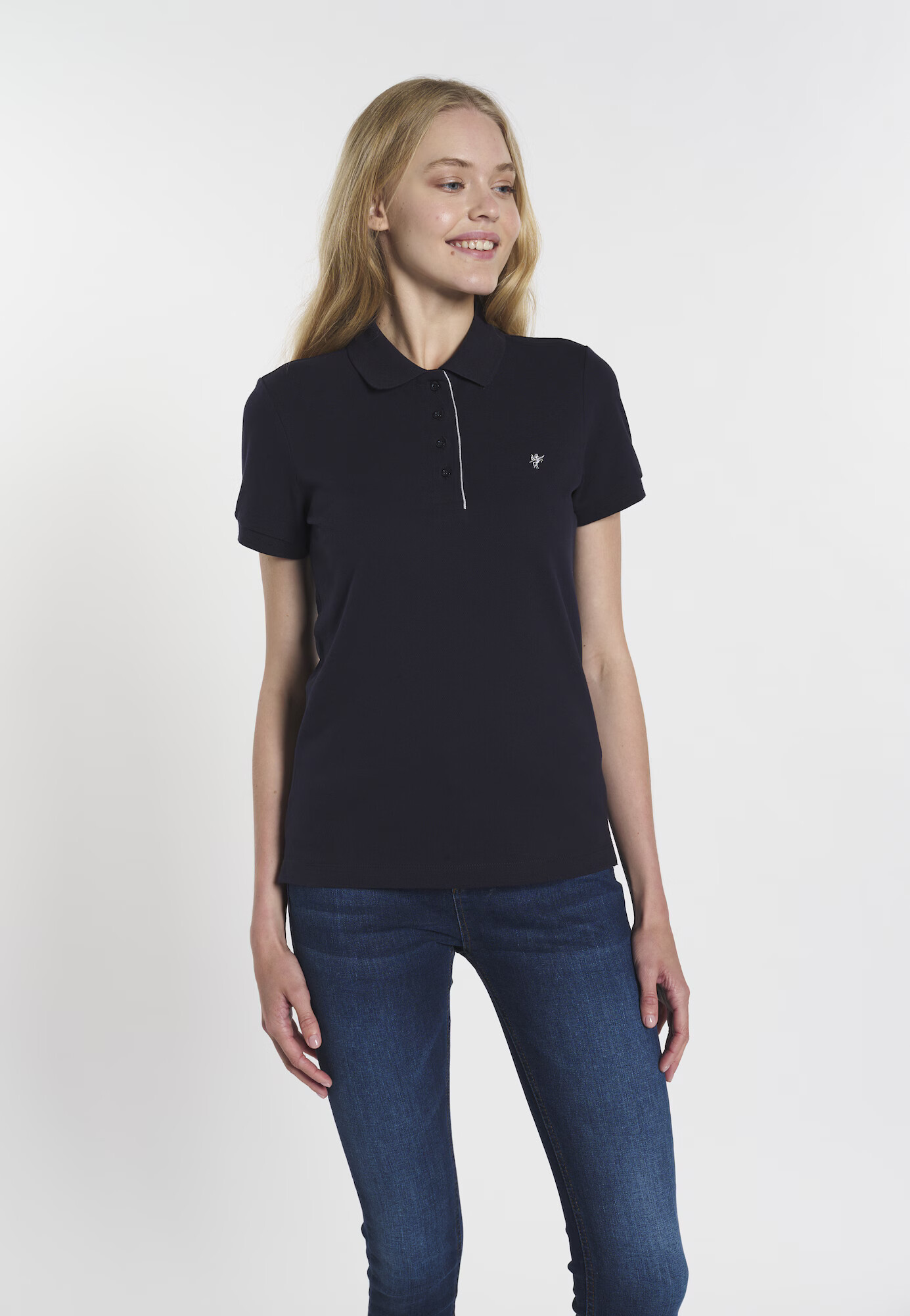 DENIM CULTURE Tricou 'Sophie' bleumarin / alb - Pled.ro