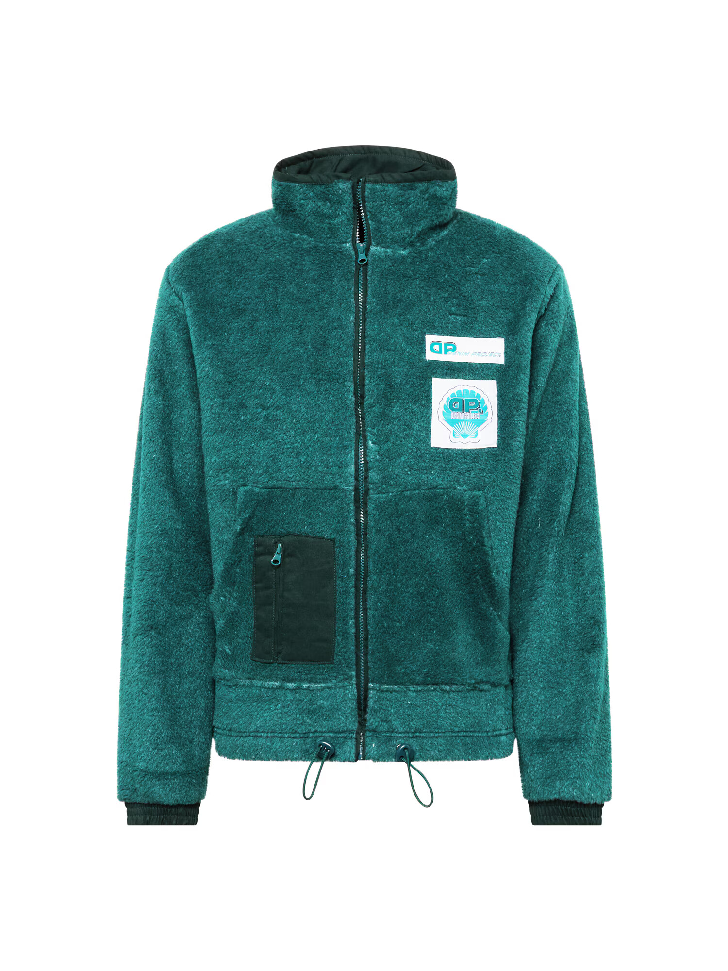 Denim Project Jachetă fleece 'Alex' albastru aqua / verde / alb - Pled.ro