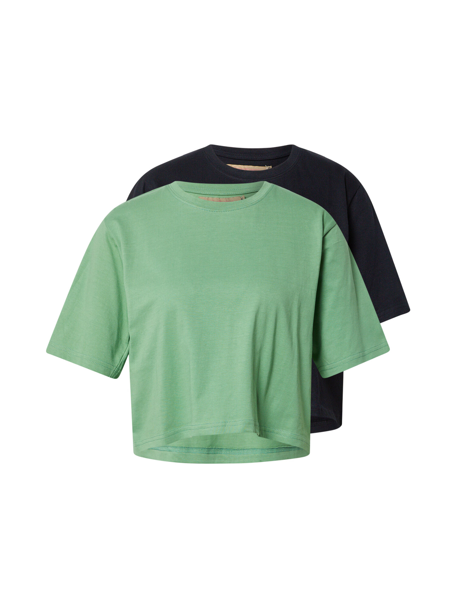 Denim Project Tricou 'Lea' verde deschis / negru - Pled.ro