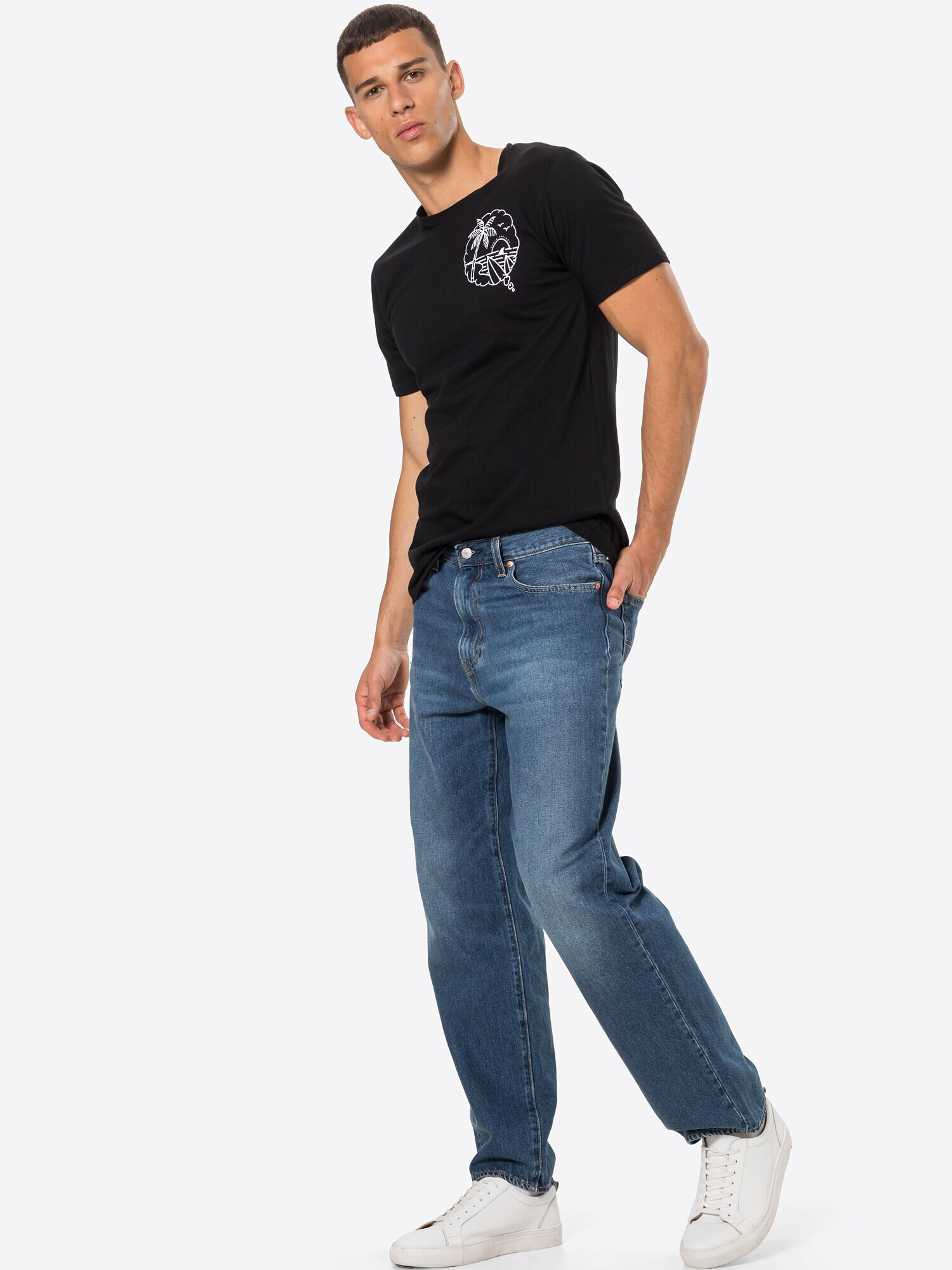 Denim Project Tricou negru / alb - Pled.ro