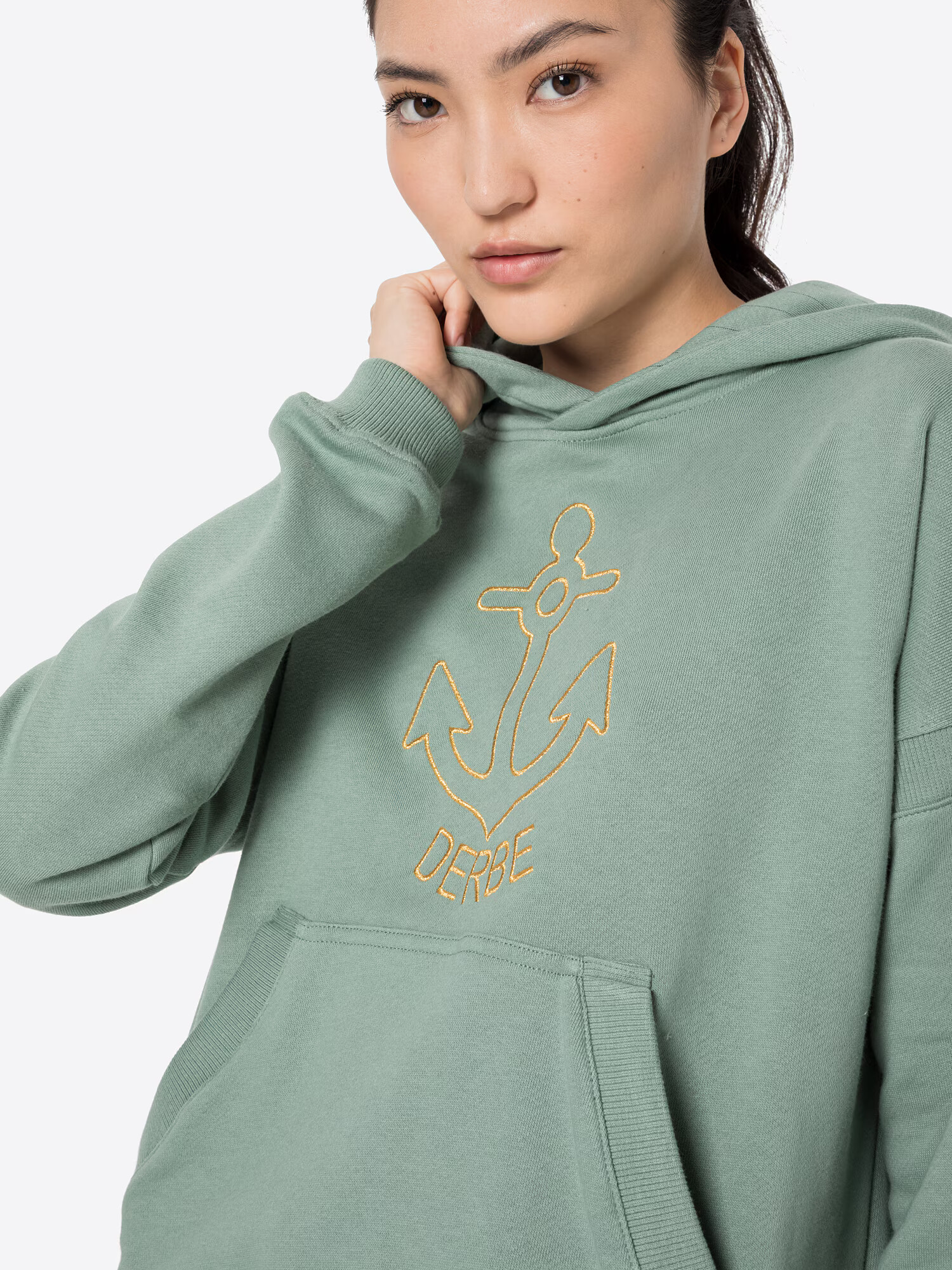 Derbe Bluză de molton 'Gold Anchor' galben / verde smarald - Pled.ro