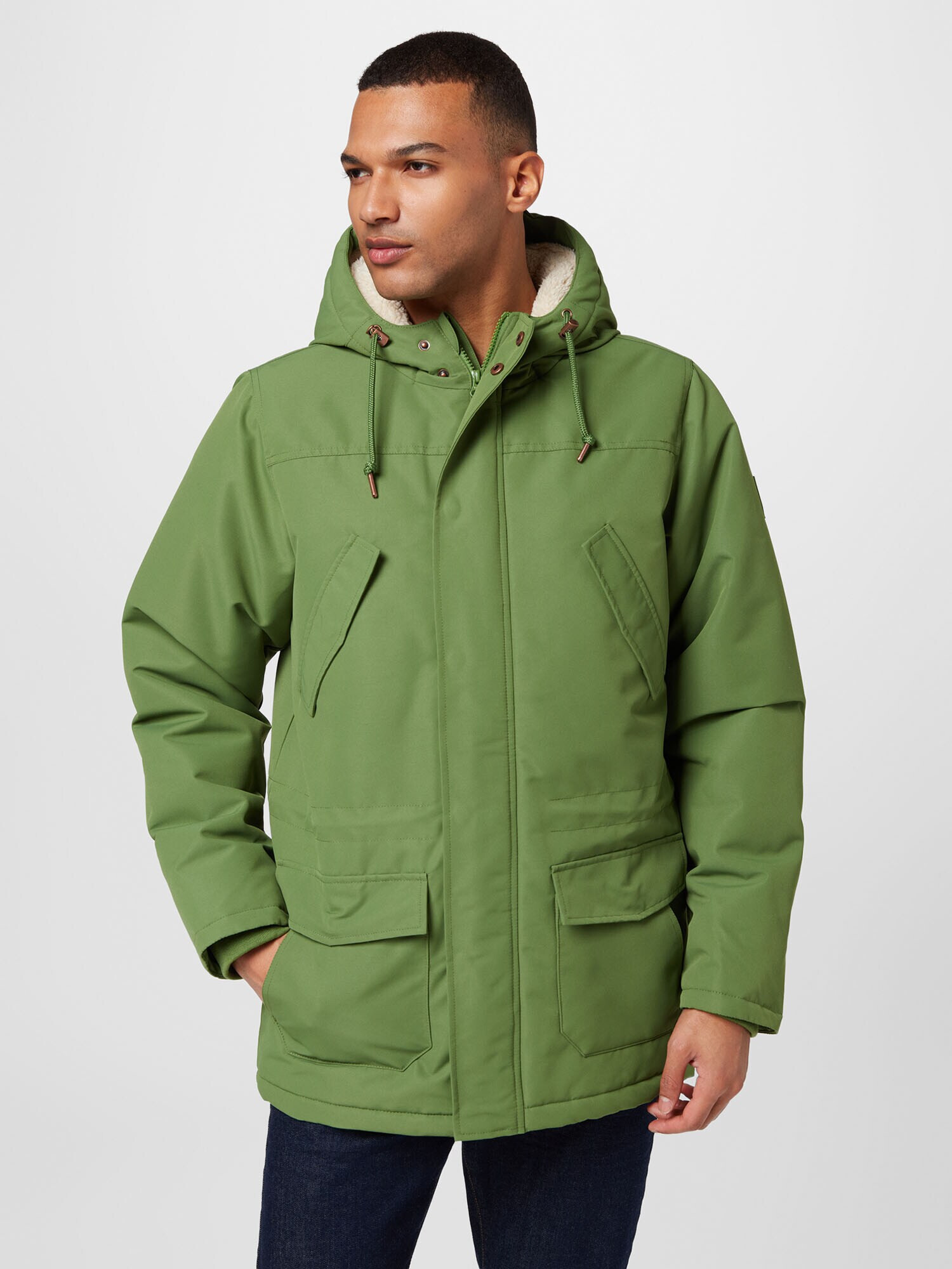 Derbe Parka de iarnă 'Festholm' ecru / verde deschis / alb - Pled.ro