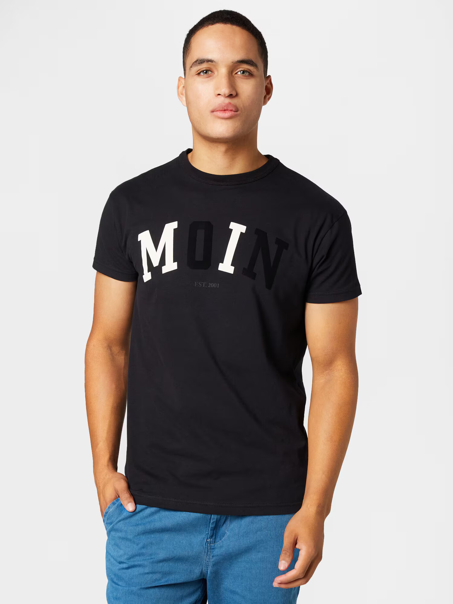 Derbe Tricou 'Moin' negru / alb - Pled.ro