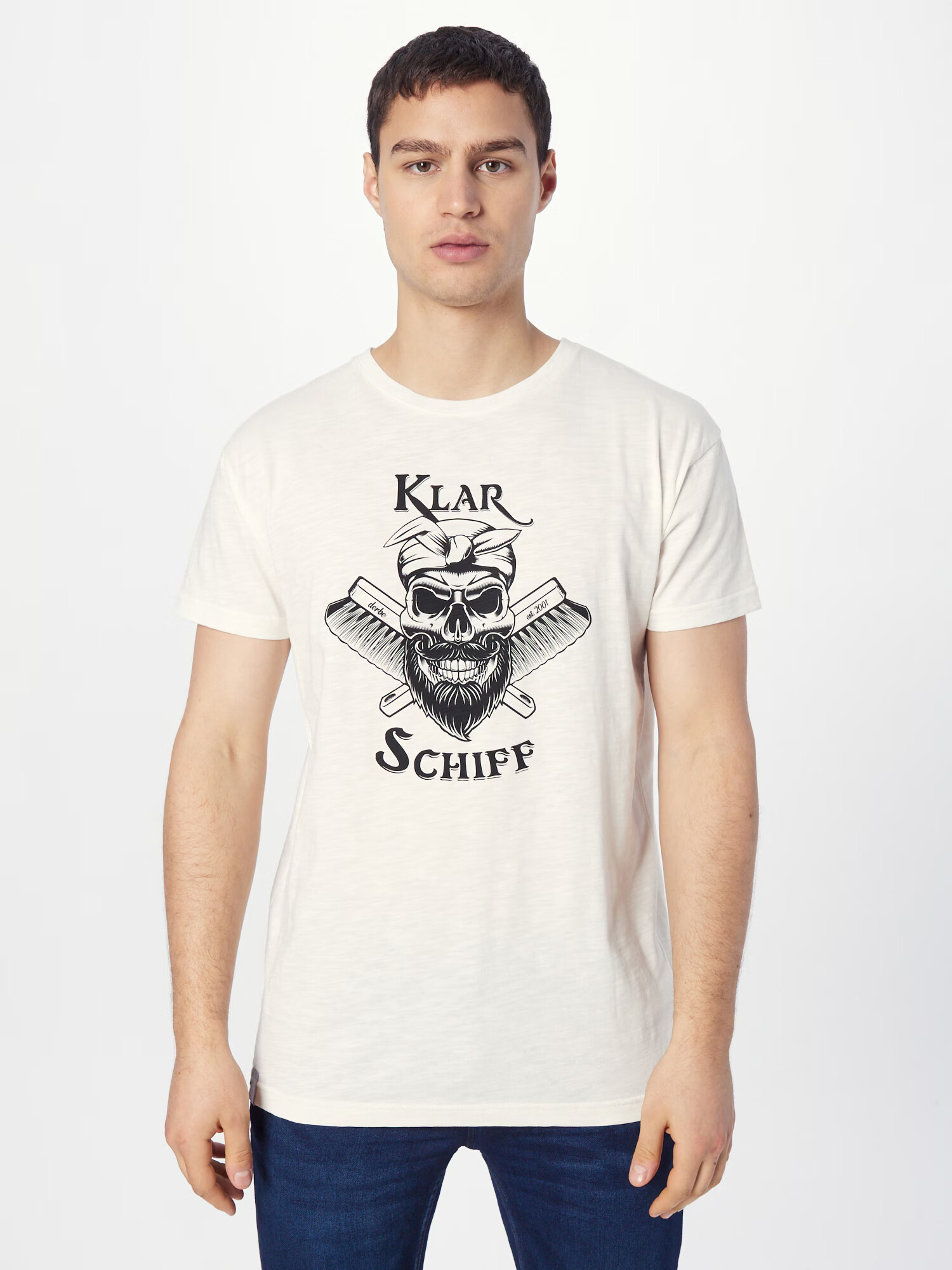 Derbe Tricou 'Klarschiff' negru / alb murdar - Pled.ro