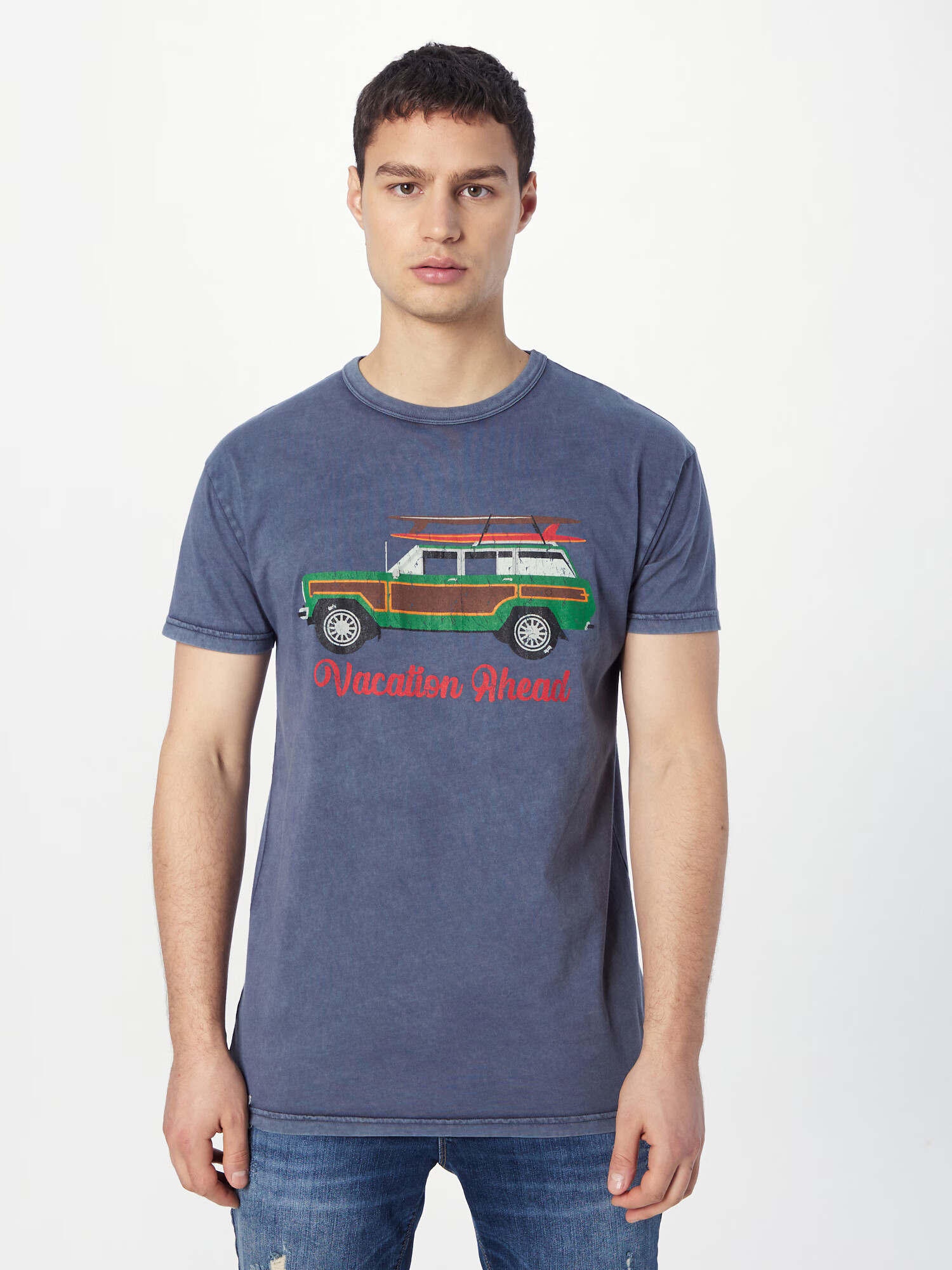 Derbe Tricou 'Vacar' bleumarin / maro / verde deschis / roșu - Pled.ro