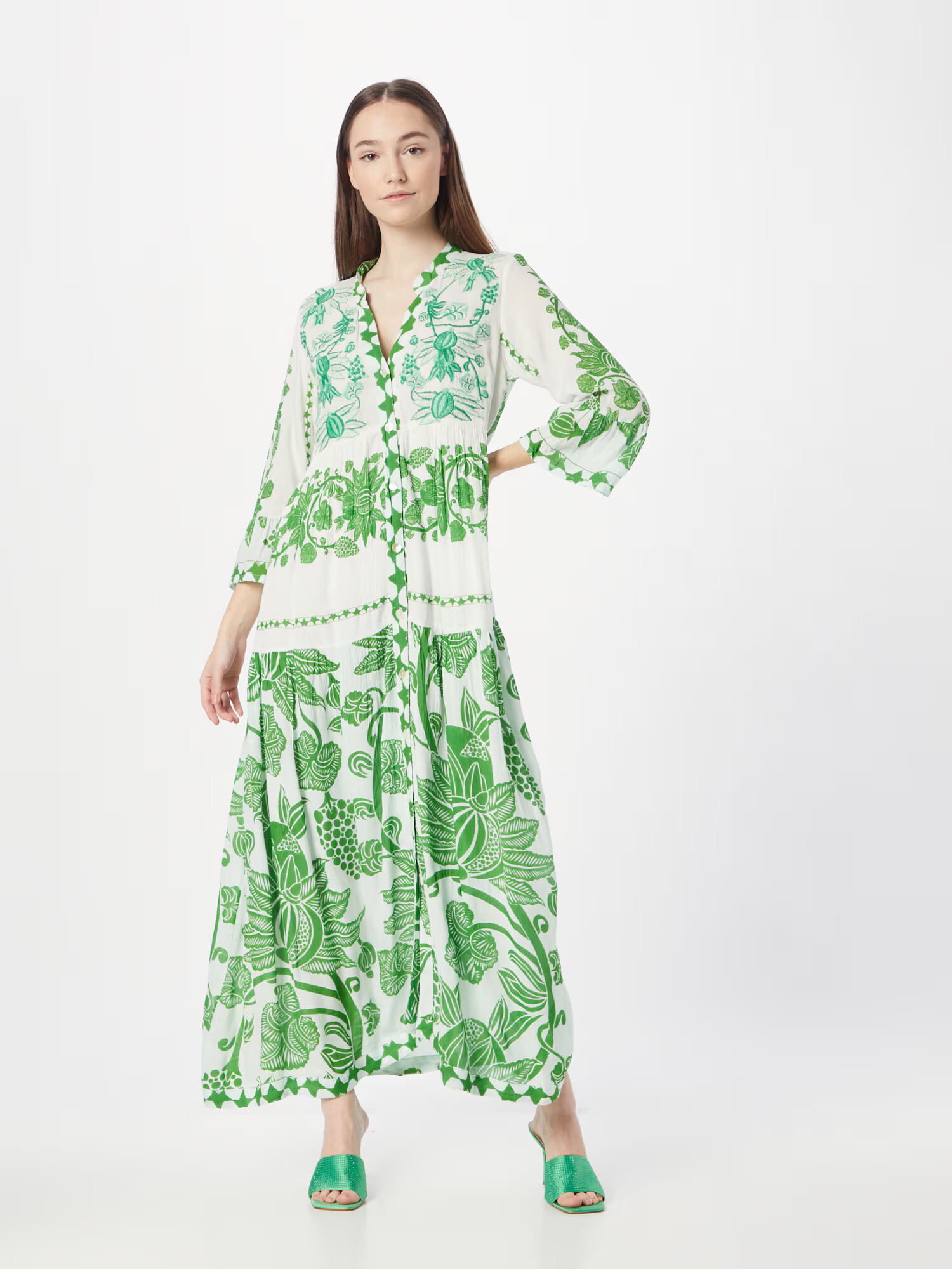 Derhy Rochie verde / verde jad / alb murdar - Pled.ro