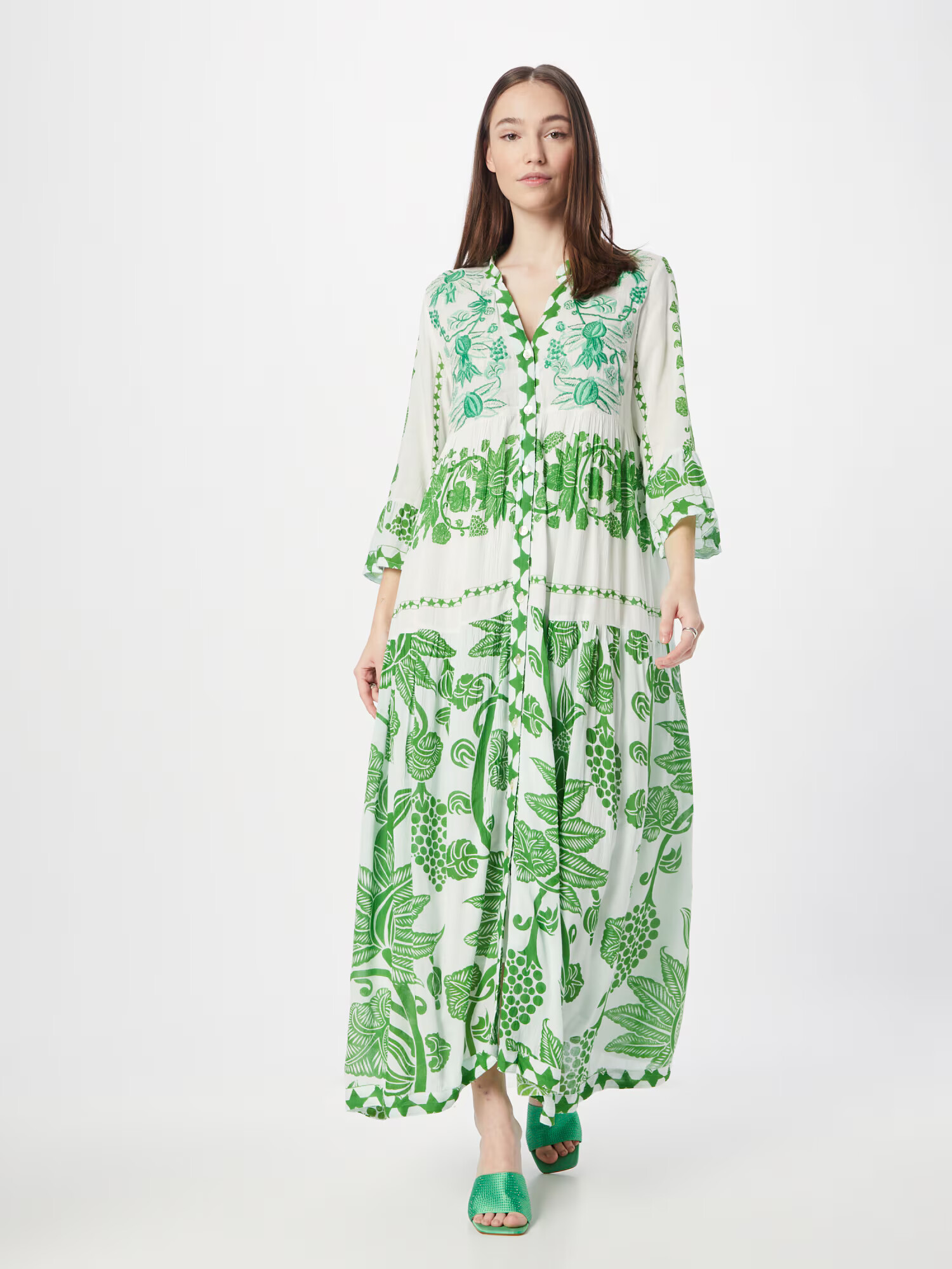 Derhy Rochie verde / verde jad / alb murdar - Pled.ro