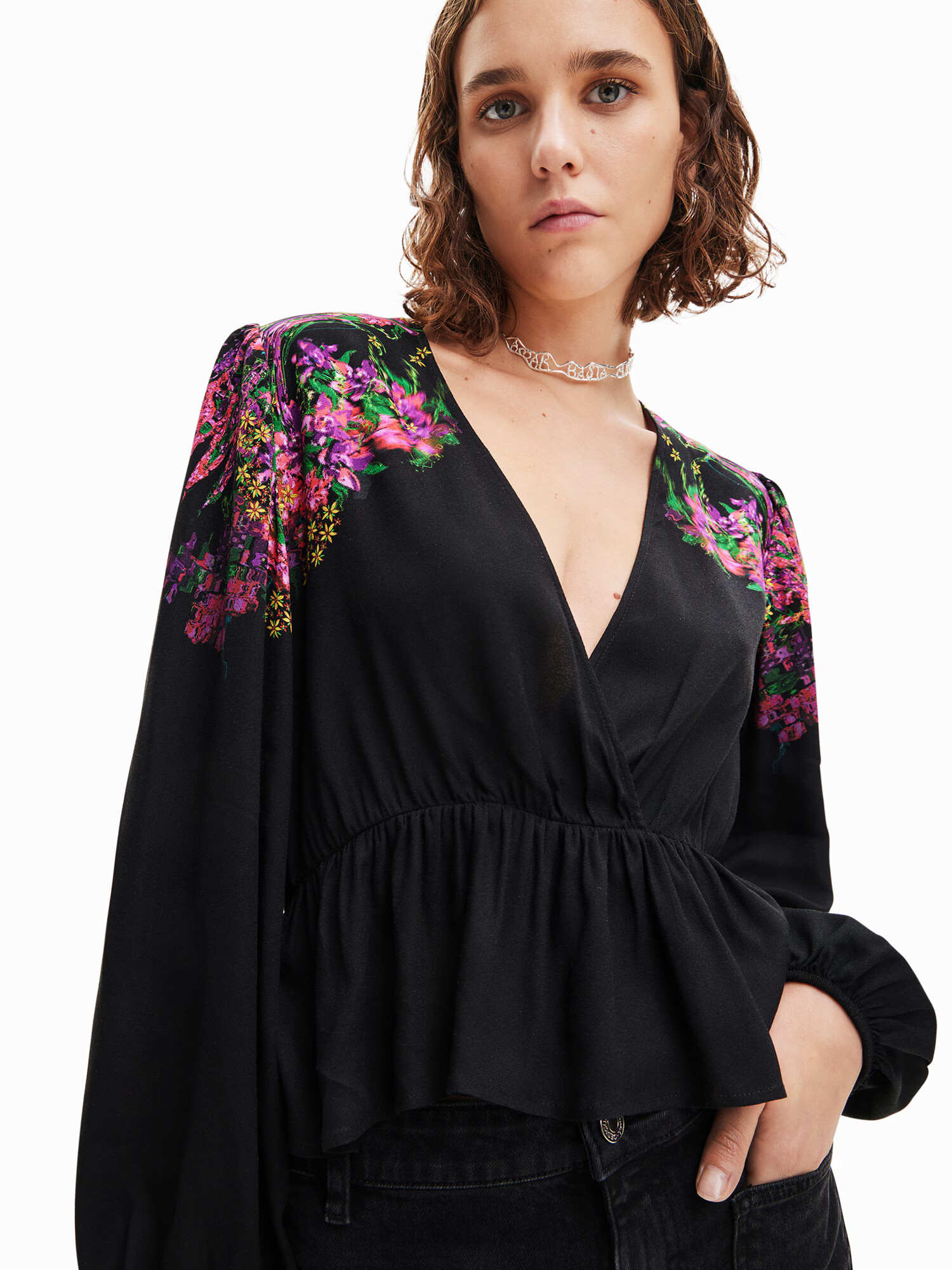 Desigual Bluză 'LORNA' lila / roz / negru - Pled.ro