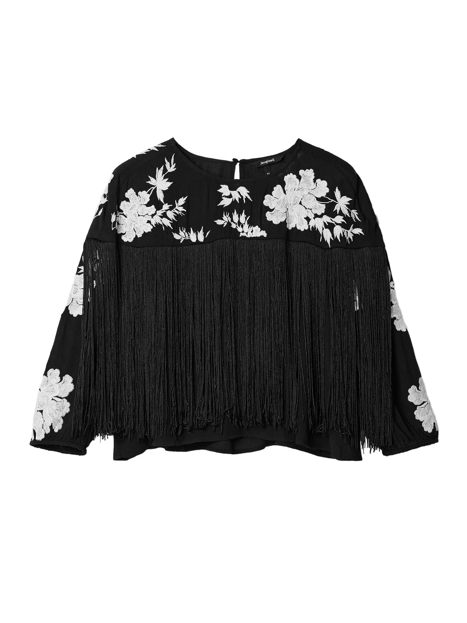 Desigual Bluză negru / alb - Pled.ro