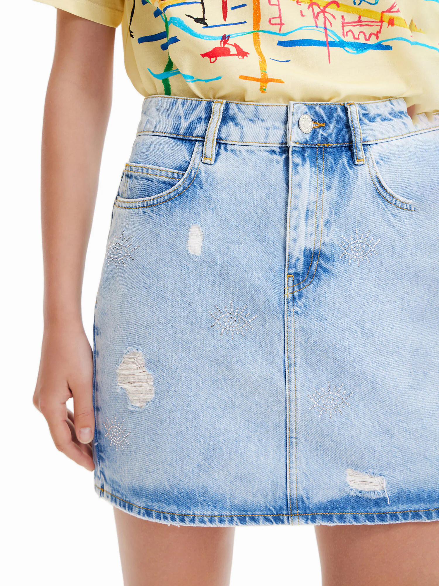 Desigual Fustă 'Eyes' albastru denim - Pled.ro