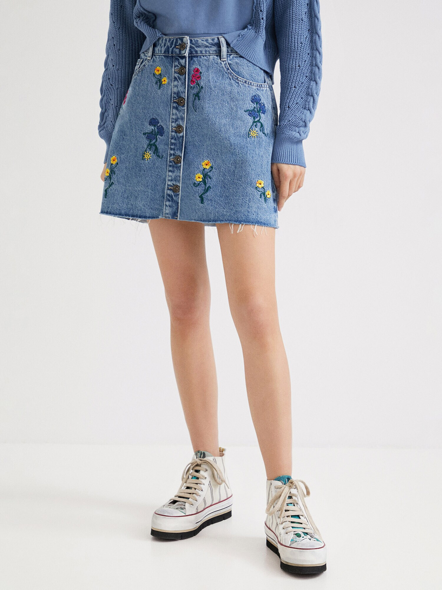 Desigual Fustă 'Berna' albastru denim - Pled.ro