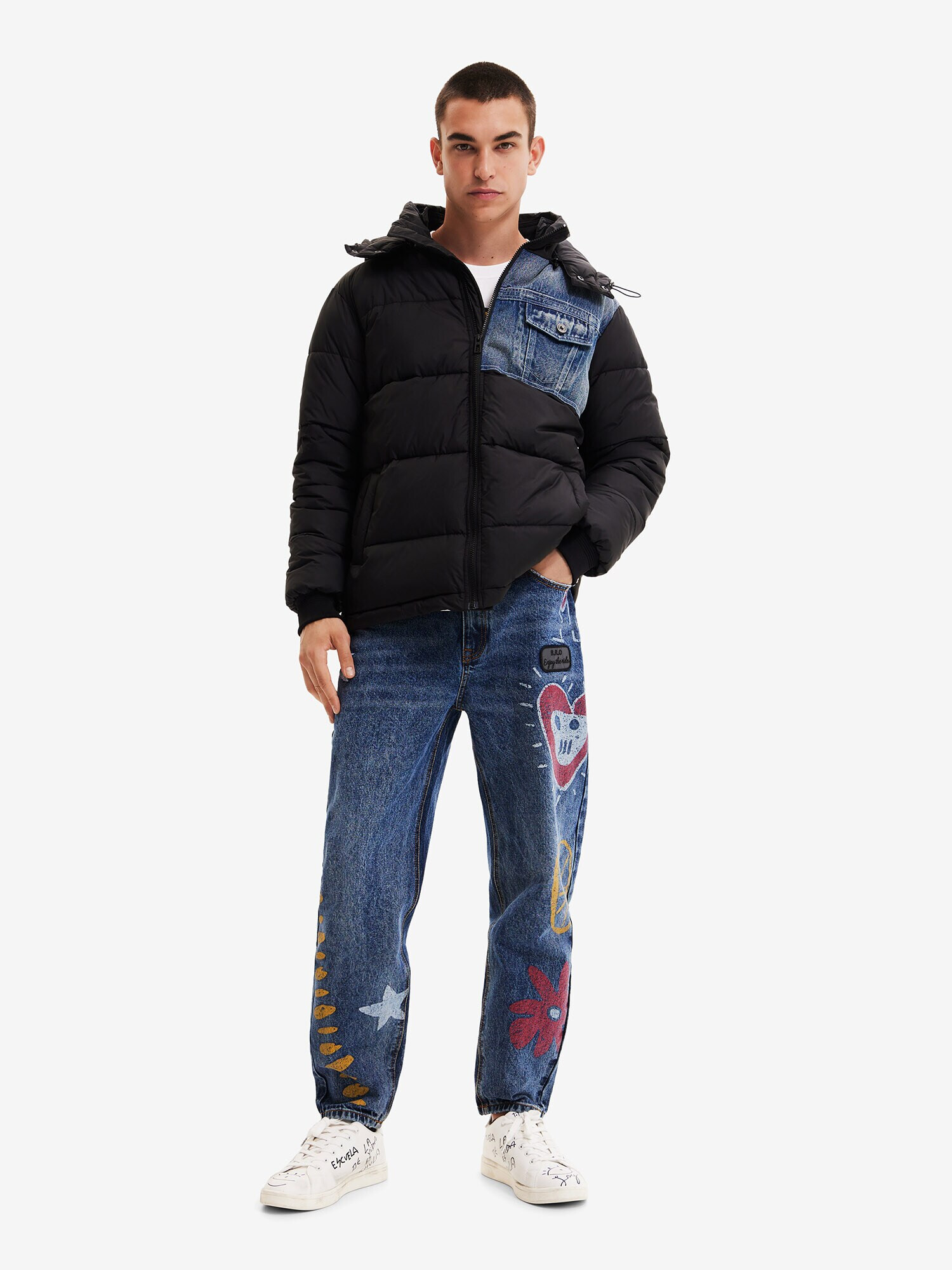 Desigual Geacă de primăvară-toamnă 'Egon' albastru denim / negru - Pled.ro