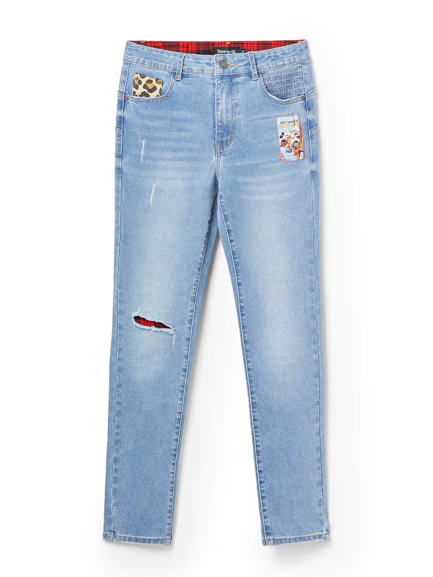 Desigual Jeans bej / albastru denim / roșu / negru - Pled.ro