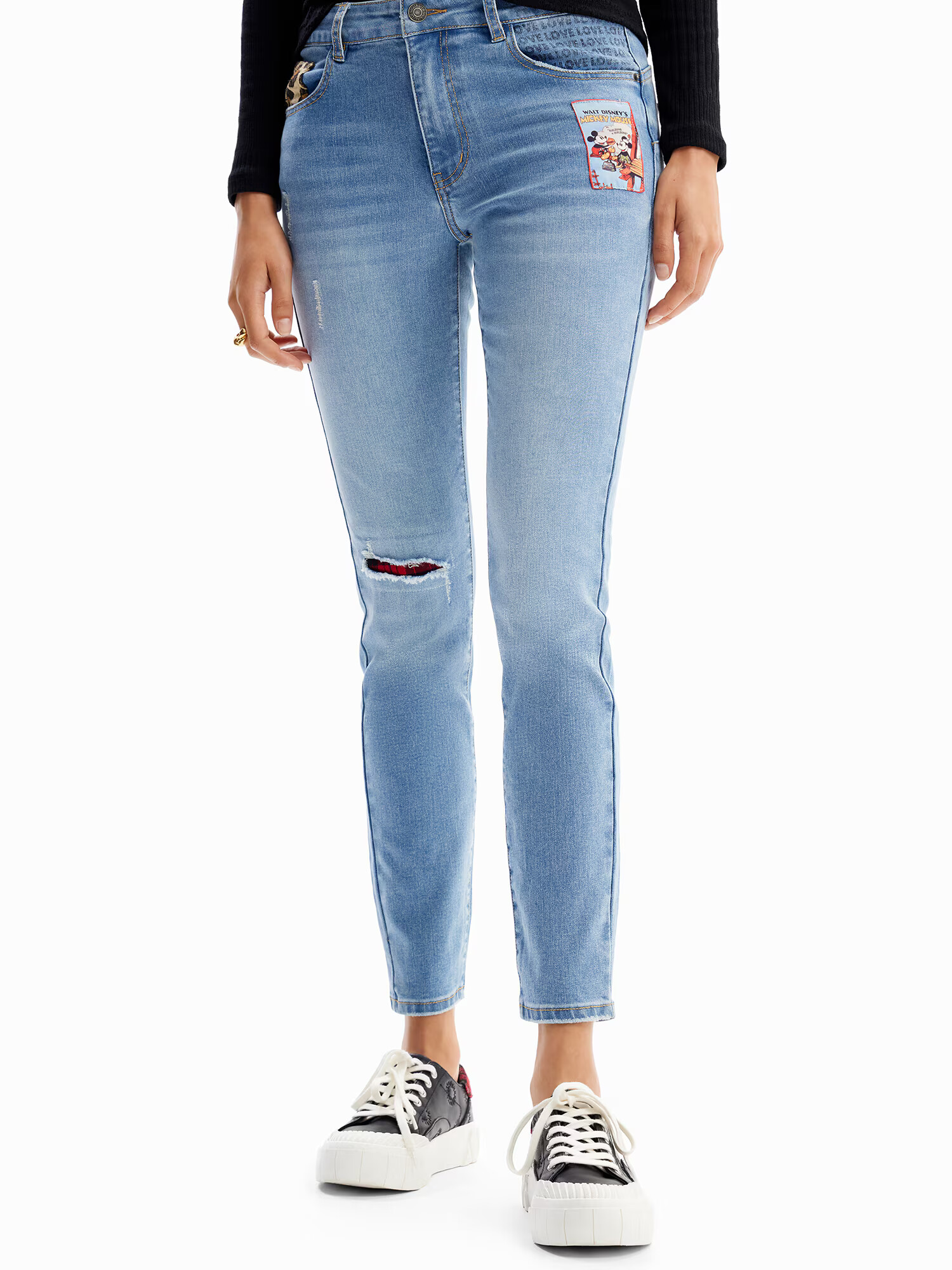 Desigual Jeans bej / albastru denim / roșu / negru - Pled.ro